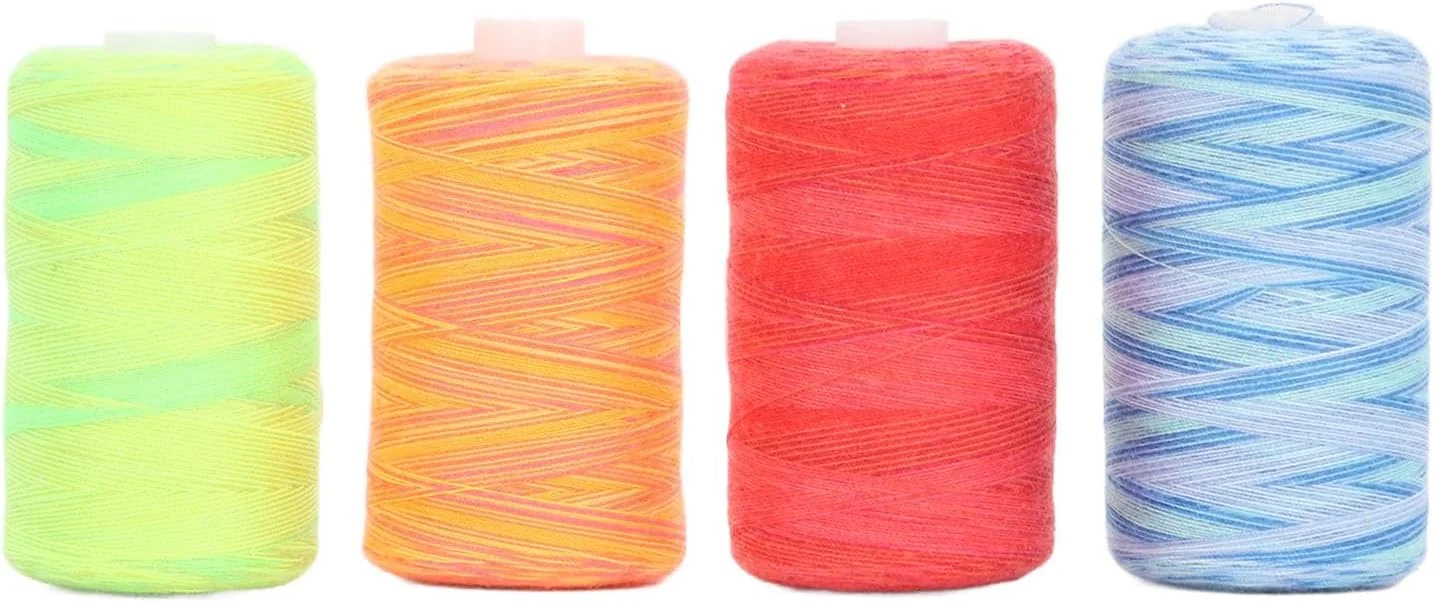 نخ های گلدوزی پلی استر DXIXD مجموعه نخ خیاطی لباس بالش صنایع دستی DIY مقاوم در برابر سایش و محو شدن 4 عددی خانگی