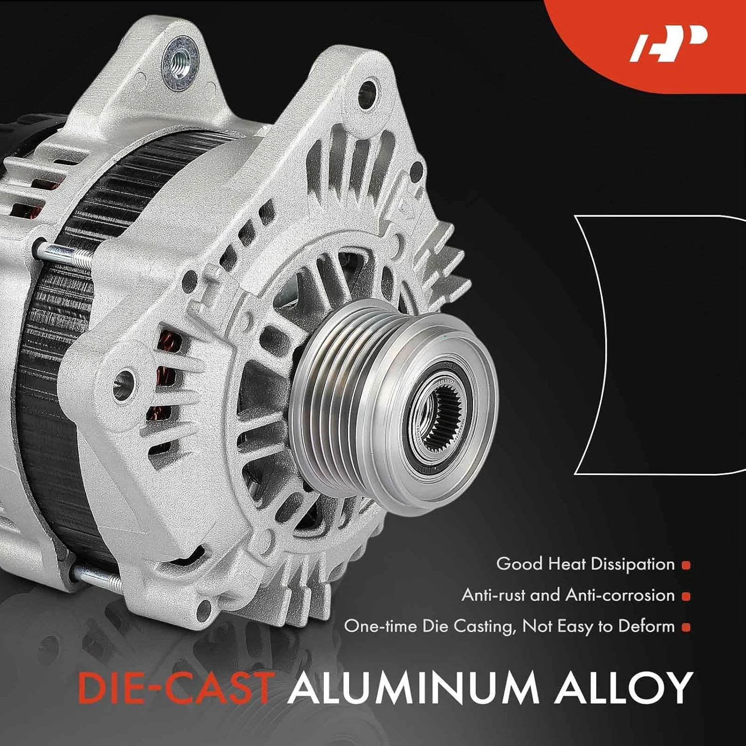 دینام جایگزین A-Premium برای آئودی A6/A7 Quattro 2012-2016، 3.0L V6 دیزل DOHC توربوشارژ، 180 آمپر/12 ولت، پولی کلاچ 6 شیار، CW