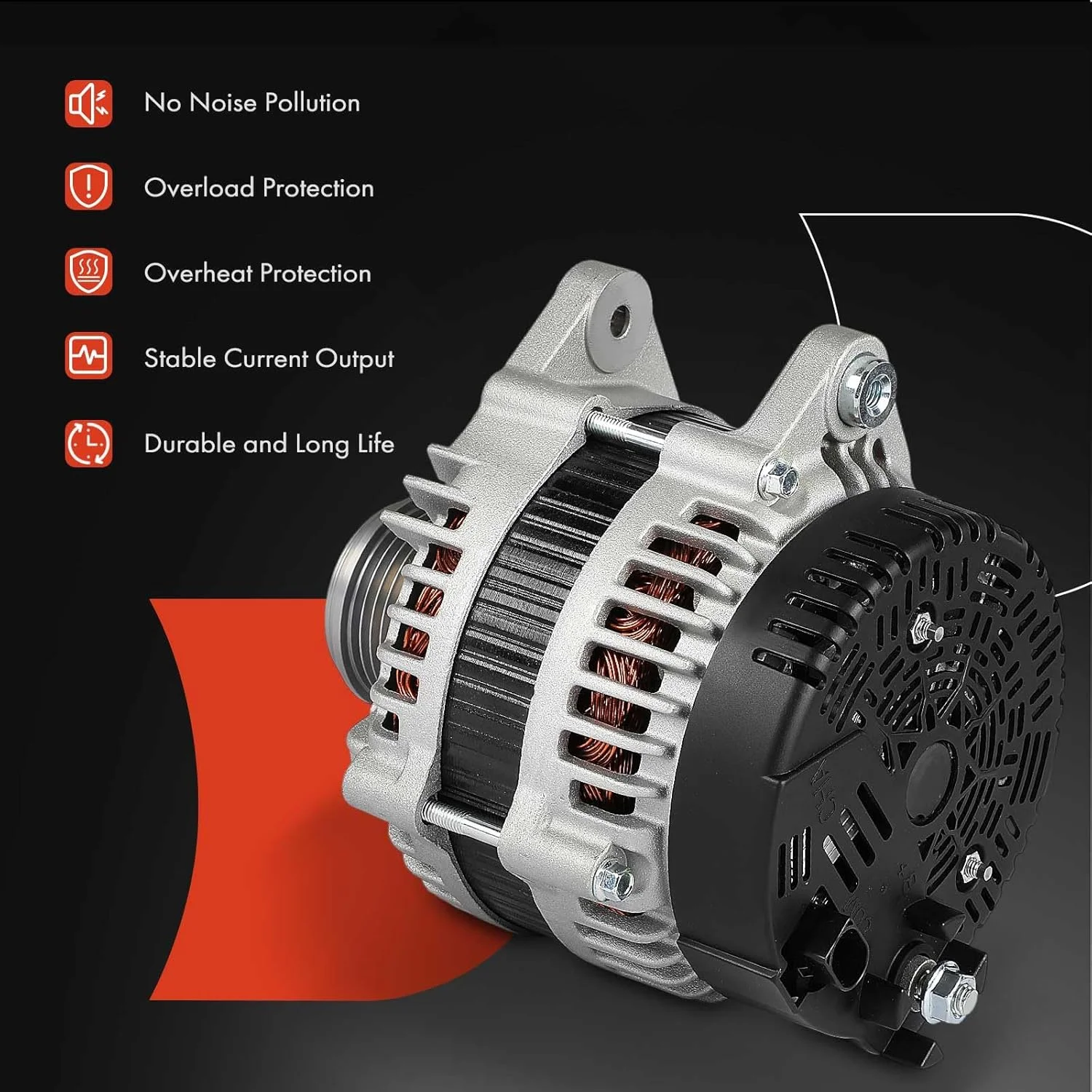 دینام جایگزین A-Premium برای آئودی A6/A7 Quattro 2012-2016، 3.0L V6 دیزل DOHC توربوشارژ، 180 آمپر/12 ولت، پولی کلاچ 6 شیار، CW