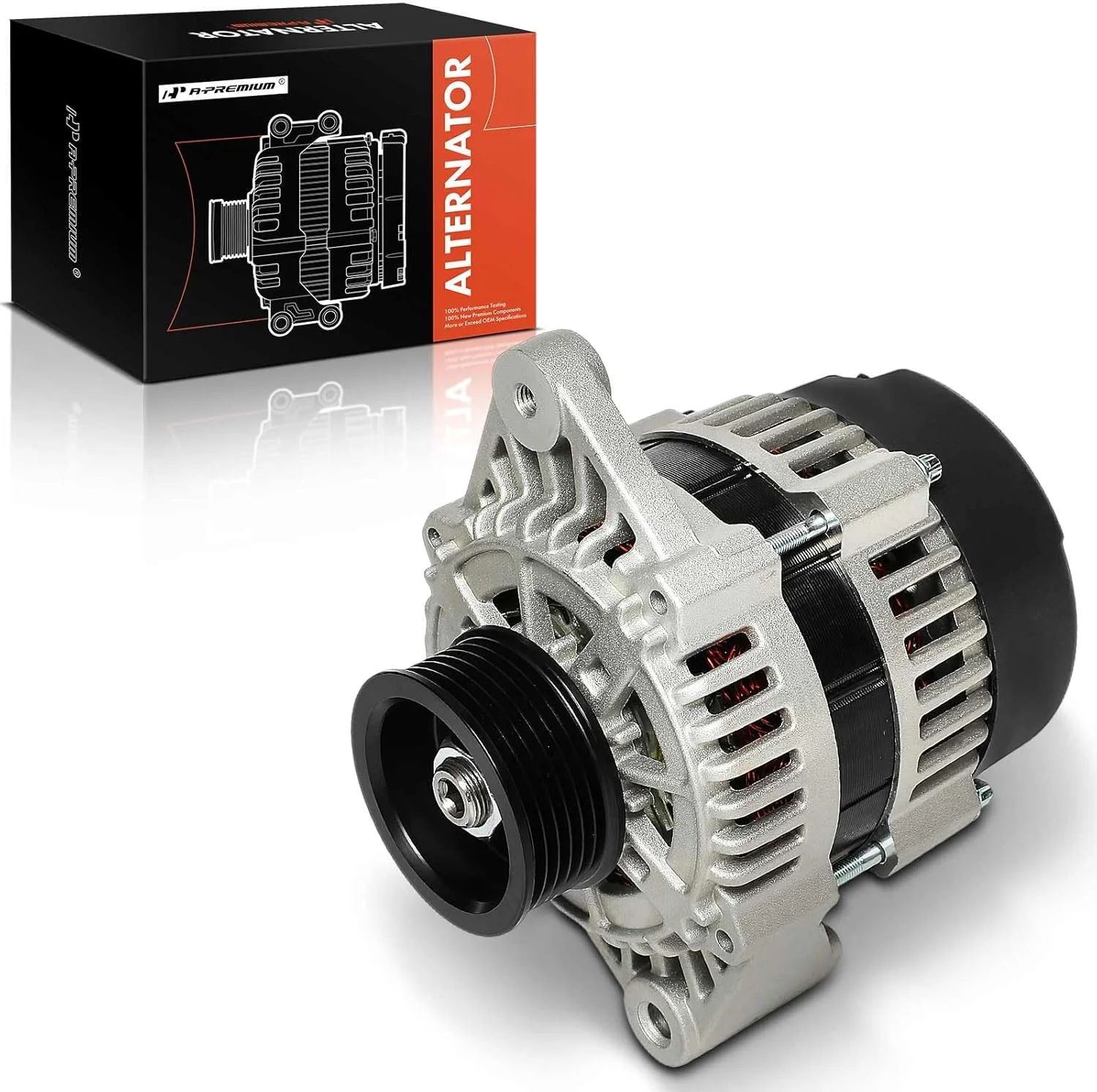 دینام A-Premium سازگار با Crusader 305 350 2002-2004، 364، 496 و Hyster S-120XMS، S-120XMSPRS و Marine Power مدل های مختلف و Pleasurecraft 305CI، 350CI، 496CI، 12 ولت 70 آمپر پولی 6 شیار CCW
