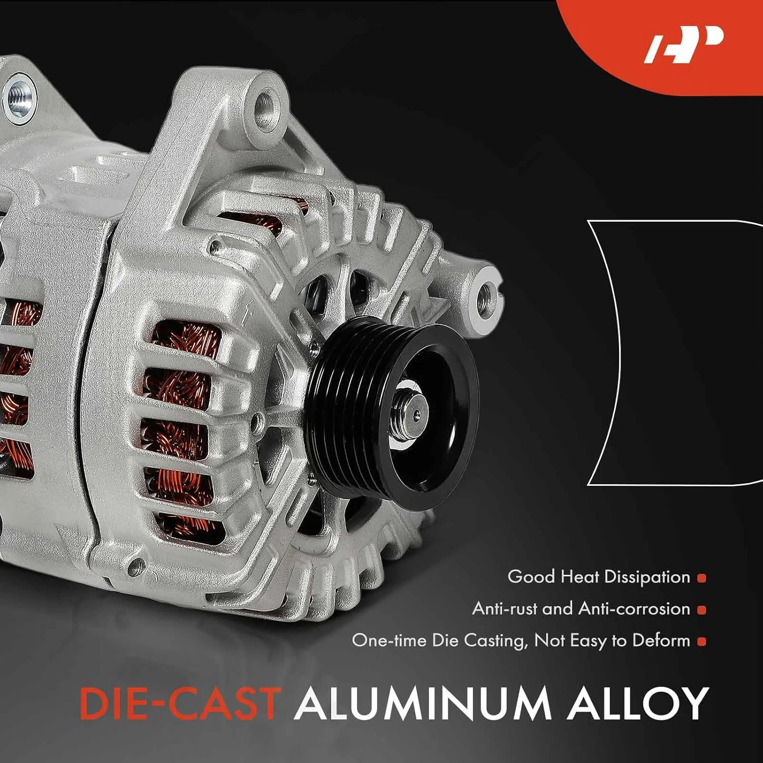 دینام A-Premium سازگار با سری BMW F15 X5 مدل 2014 2015 2016 2017 2018 موتور 3.0 لیتری، 14 ولت 220 آمپر پولی 6 شیاره چرخش در جهت عقربه های ساعت
