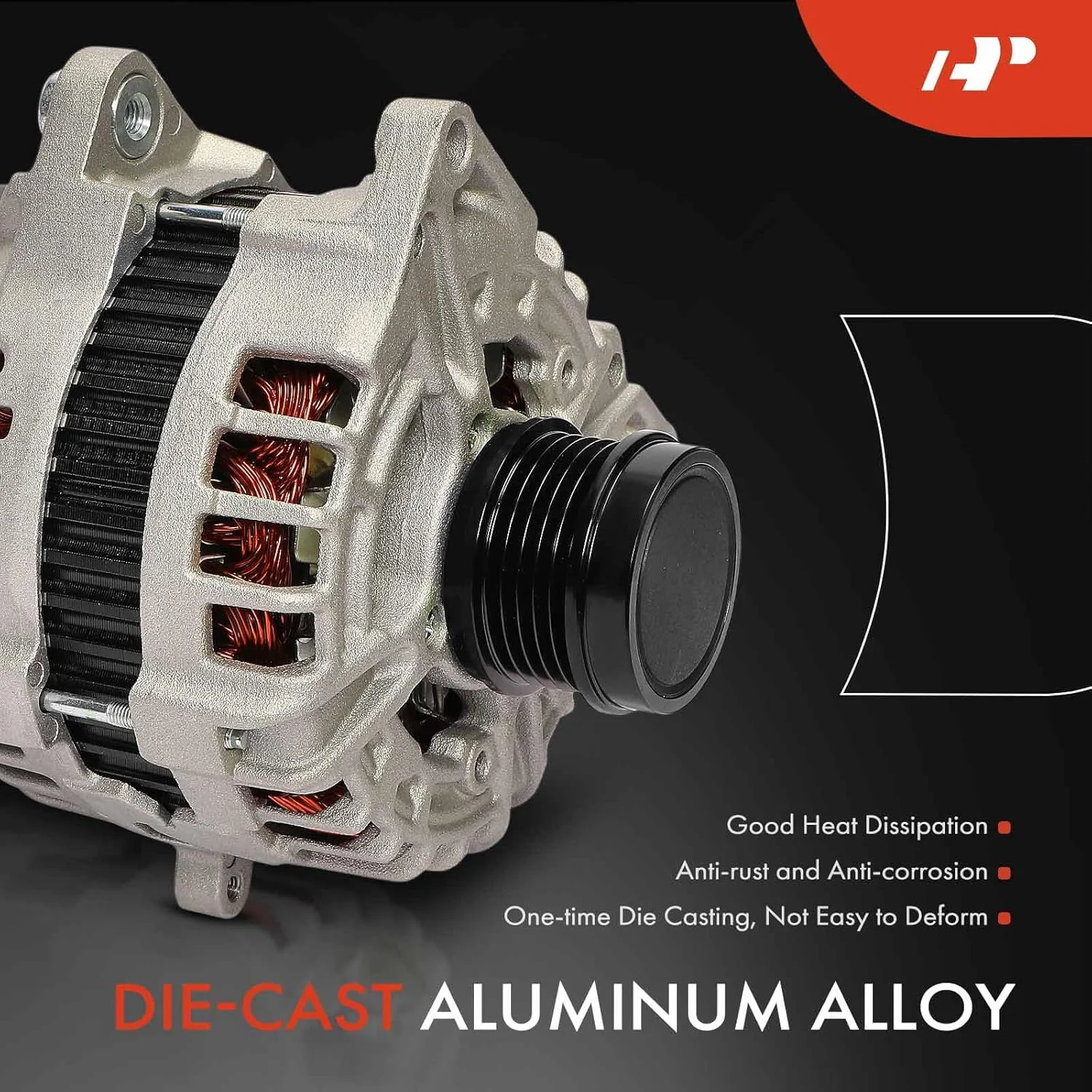 دینام A-Premium سازگار با مرسدس بنز CLA45 AMG 2014-2019 2.0L، سری X156 GLA45 AMG 2015-2019/2021 2.0L، 12 ولت 175 آمپر پولی کلاچ 5 شیار چرخش در جهت عقربه های ساعت