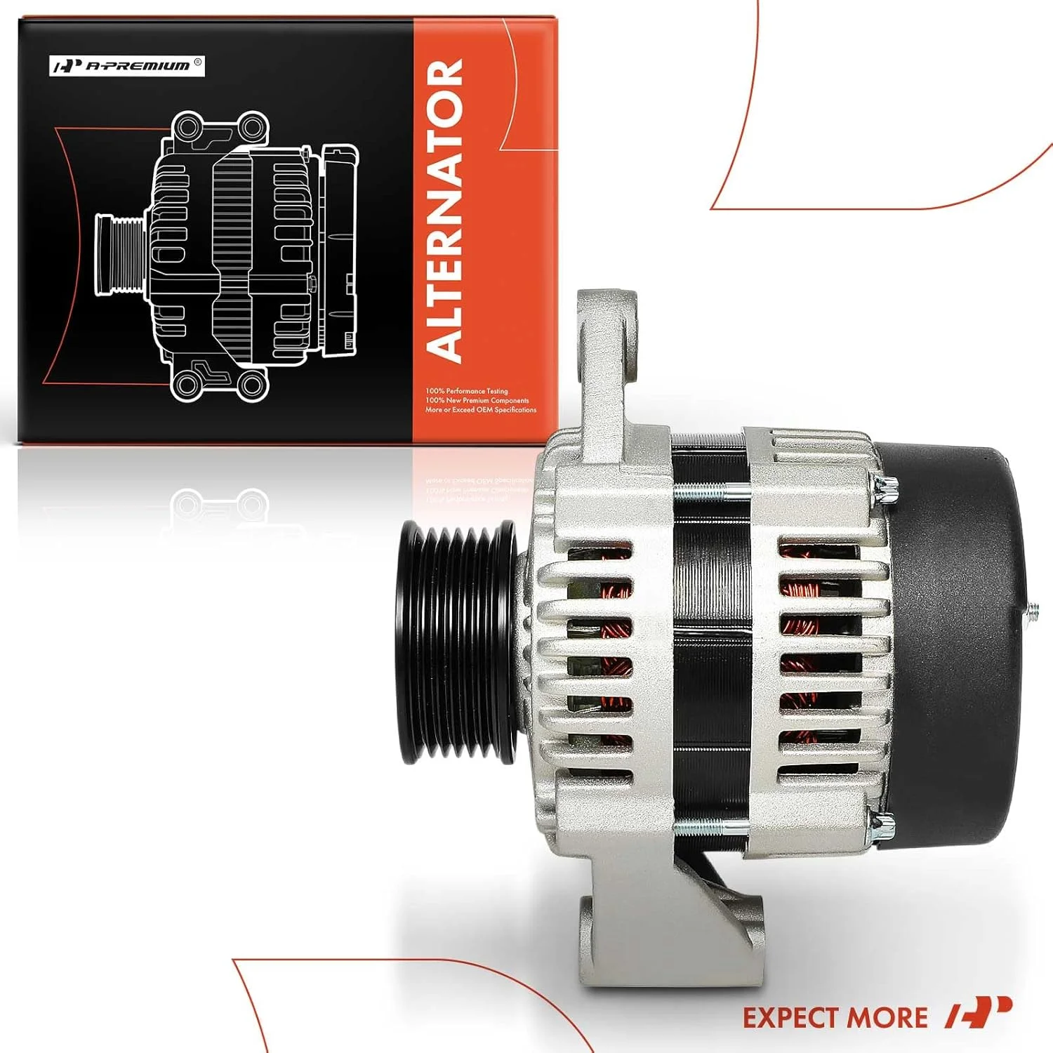 دینام A-Premium سازگار با Crusader 305 350 2002-2004، 364، 496 و Hyster S-120XMS، S-120XMSPRS و Marine Power مدل های مختلف و Pleasurecraft 305CI، 350CI، 496CI، 12 ولت 70 آمپر پولی 6 شیار CCW