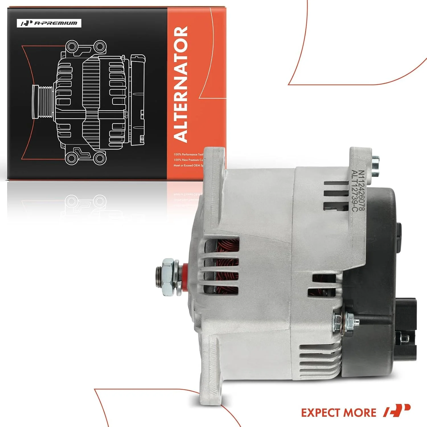 دینام A-Premium سازگار با Caterpillar Ag. & Ind. 420D 2003-2006، 432D 2004-2006، 432E 2006-2008، 432F 2012-2013، D3K 2007-2014، D4H، D4K، D5K و JCB 411، 530، 580، 14 ولت 120 آمپر جهت چرخش در جهت عقربه های ساعت