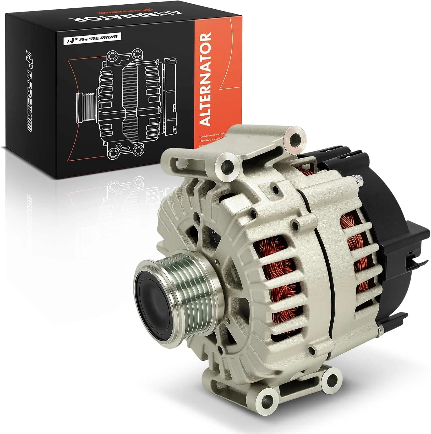 دینام A-Premium سازگار با آئودی A4 allroad Quattro 13-16، Q5/A5 Quattro 13-17، A5 13-14، A6 12-16، allroad/A6 Quattro 13-16 و پورشه ماکان 17-18، 2.0L، 14V 180A کلاچ 6 شیار CW