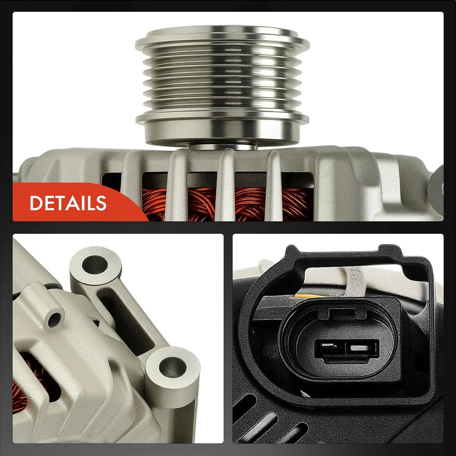 دینام A-Premium سازگار با آئودی A4 allroad Quattro 13-16، Q5/A5 Quattro 13-17، A5 13-14، A6 12-16، allroad/A6 Quattro 13-16 و پورشه ماکان 17-18، 2.0L، 14V 180A کلاچ 6 شیار CW