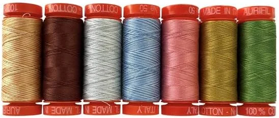 نخ کوک 7 قرقره کوچک وین دهام فابریکس مدل 2026، 100% پنبه، وزن 50 - ایده آل برای گلدوزی دستی، لحاف دوزی، دوخت تزئینی - ساخت ایتالیا