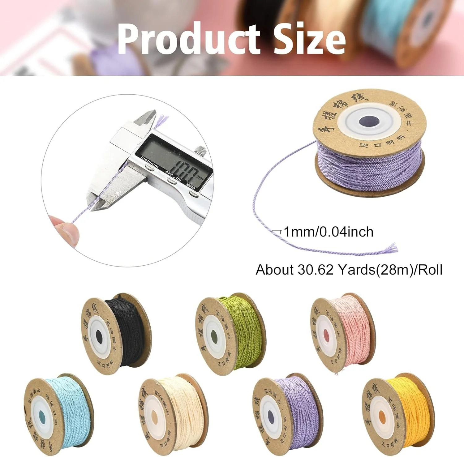 ست نخ پنبه ای Stiesy برای صنایع دستی DIY، 7 رول، 7 رنگ، طناب نرم و تابیده طبیعی، قطر 1 میلی متر، طول 28 متر، نخ خیاطی برای پروژه های هنری، دستبندهای دست ساز، دکور، بسته بندی هدیه ست نخ پنبه ای Stiesy برای صنایع دستی DIY، 7 رول، 7 رنگ، طناب نرم و تابیده طبیعی، قطر 1 میلی متر، طول 28 متر، نخ خیاطی برای پروژه های هنری، دستبندهای دست ساز، دکور، بسته بندی هدیه