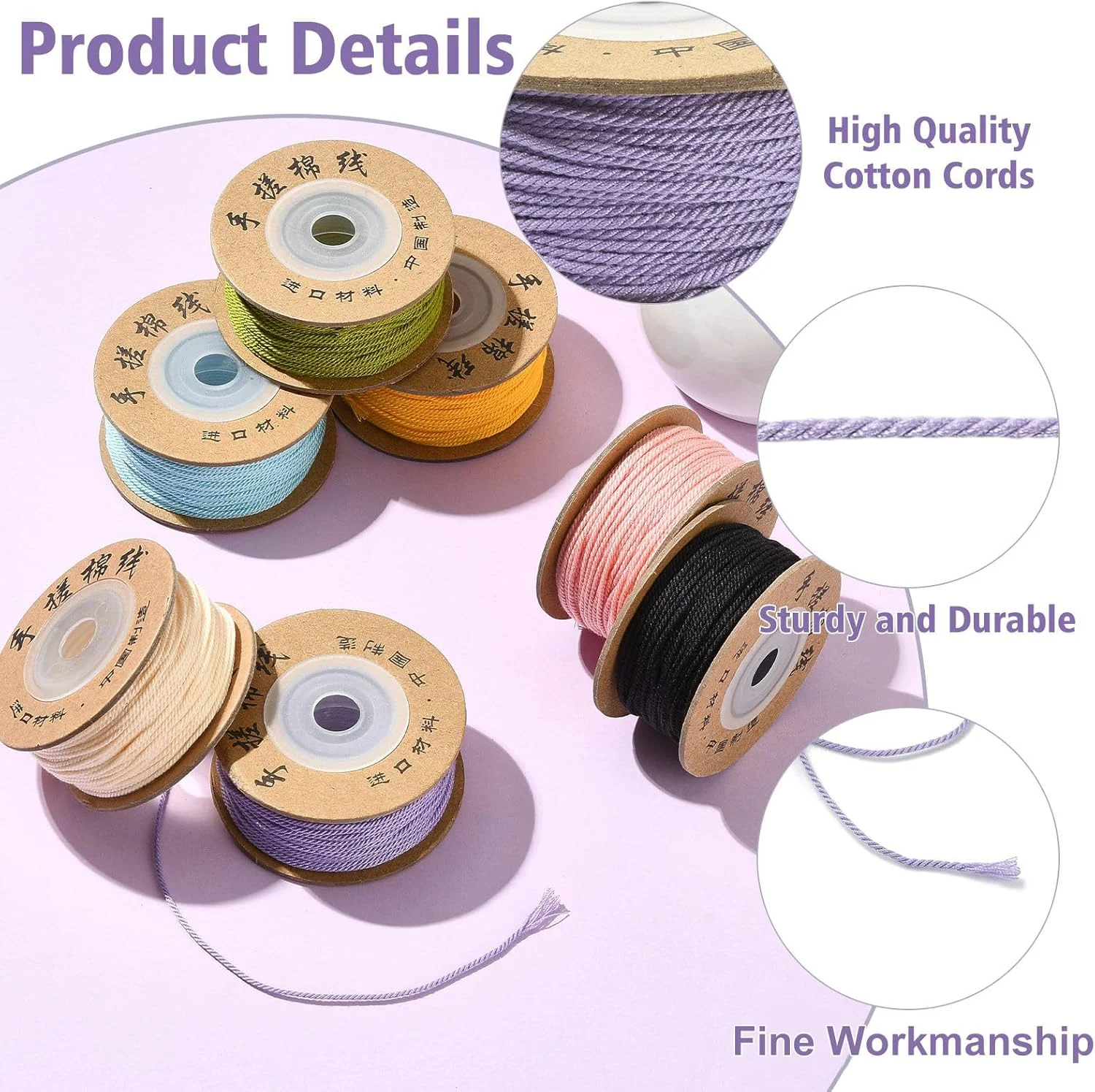 ست نخ پنبه ای Stiesy برای صنایع دستی DIY، 7 رول، 7 رنگ، طناب نرم و تابیده طبیعی، قطر 1 میلی متر، طول 28 متر، نخ خیاطی برای پروژه های هنری، دستبندهای دست ساز، دکور، بسته بندی هدیه ست نخ پنبه ای Stiesy برای صنایع دستی DIY، 7 رول، 7 رنگ، طناب نرم و تابیده طبیعی، قطر 1 میلی متر، طول 28 متر، نخ خیاطی برای پروژه های هنری، دستبندهای دست ساز، دکور، بسته بندی هدیه