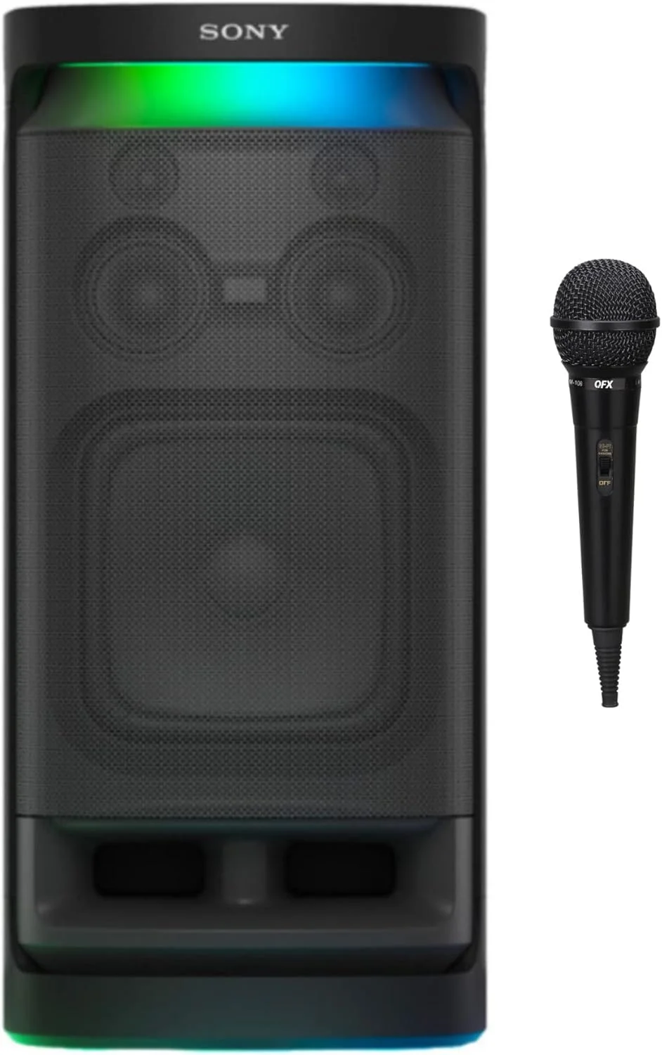 باندل اسپیکر کارائوکه بلوتوثی قابل حمل بی سیم سونی مدل SRS-XV900 X-Series به همراه میکروفون حرفه ای داینامیک (2 قلم)