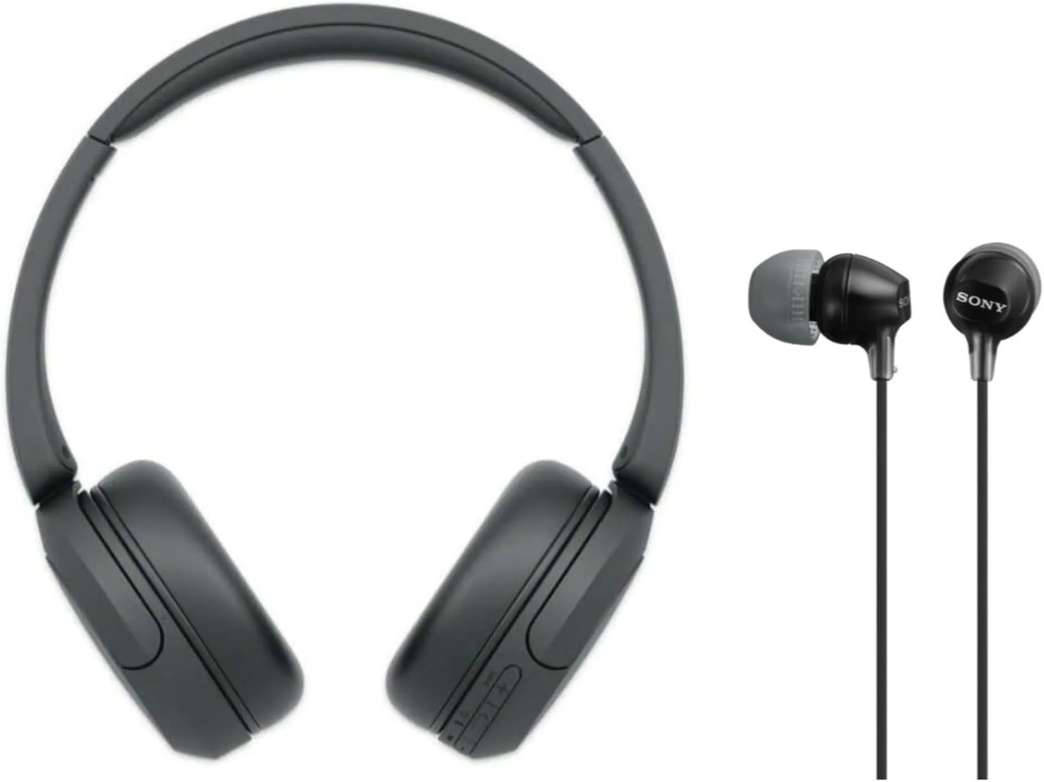 هدفون بیسیم بلوتوثی روگوشی سونی مدل WH-CH520 با قابلیت حمل آسان و میکروفون (مشکی) به همراه هدفون داخل گوشی سونی مدل MDR-EX15LP سری Fashion Color EX (مشکی) (2 قلم) هدفون بیسیم بلوتوثی روگوشی سونی مدل WH-CH520 با قابلیت حمل آسان و میکروفون (مشکی) به همراه هدفون داخل گوشی سونی مدل MDR-EX15LP سری Fashion Color EX (مشکی) (2 قلم)