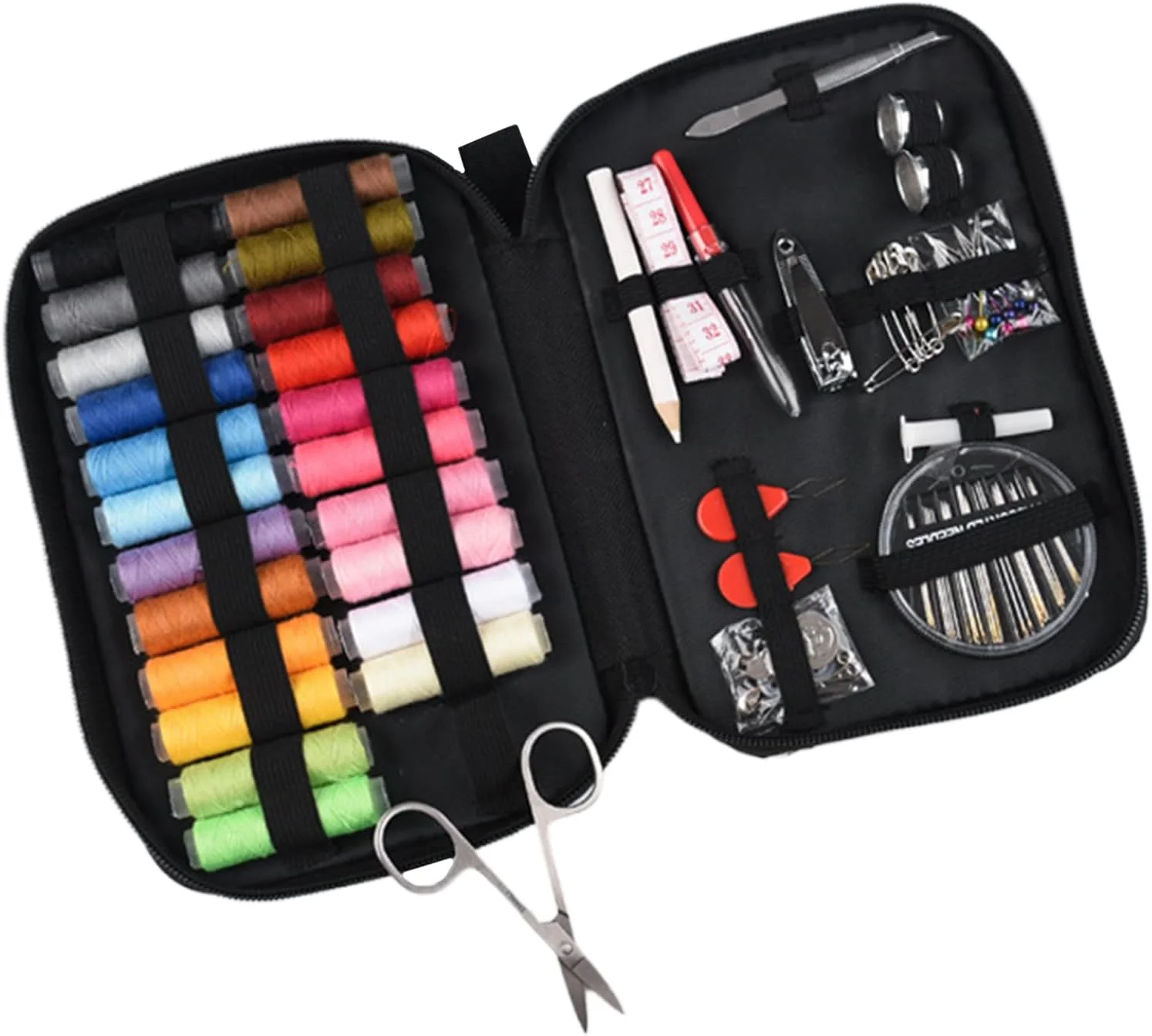 ست خیاطی برای بزرگسالان، مجموعه نخ گلدوزی - ابزار چند منظوره با ذخیره سازی جمع و جور، مقاوم برای تعمیر تجهیزات فضای باز، ترمیم، لحاف دوزی، کاردستی اتاق خوابگاه