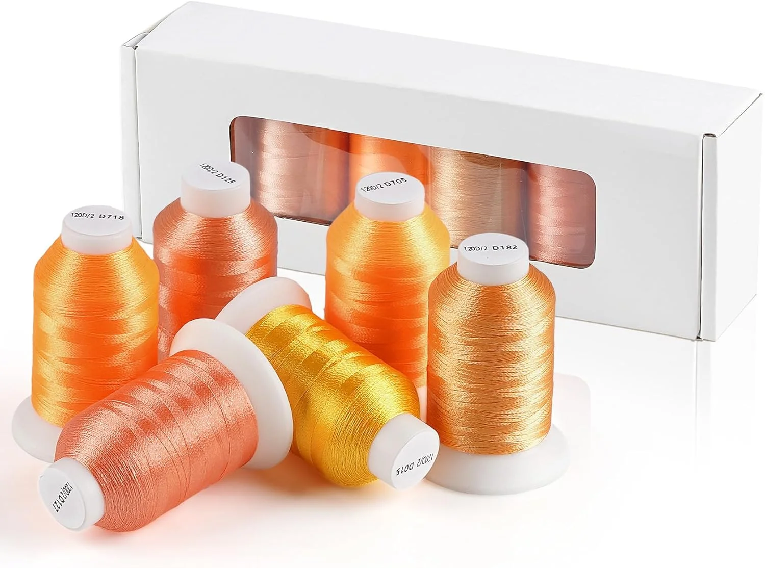ست نخ خیاطی Lemonfilter، نخ خیاطی 6 رنگ 550 یارد در هر قرقره نخ پلی استر Hilos para Coser برای چرخ خیاطی، دست یا گلدوزی، مجموعه نخ های خیاطی برای مبتدیان (زرد)