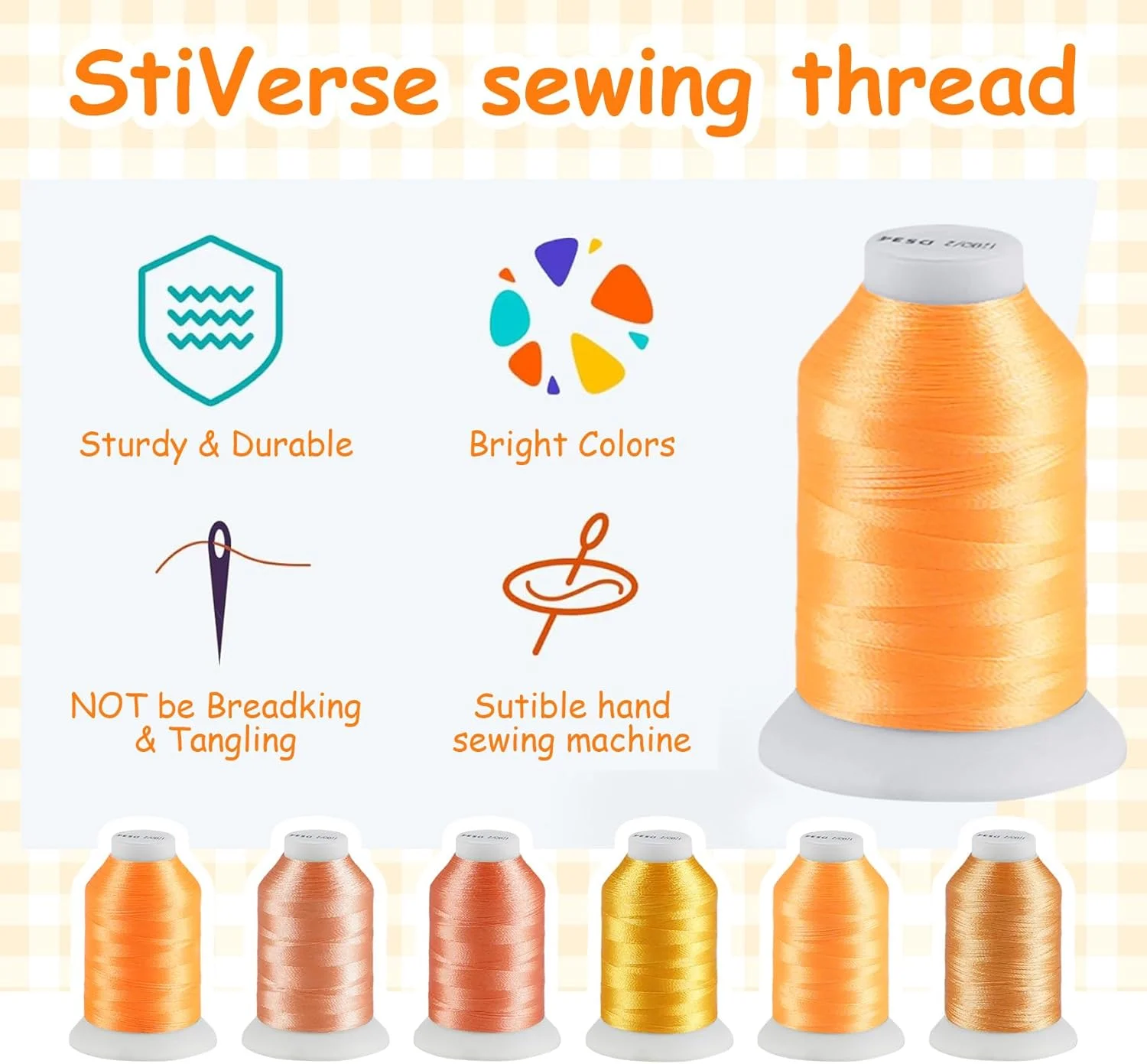 ست نخ خیاطی Lemonfilter، نخ خیاطی 6 رنگ 550 یارد در هر قرقره نخ پلی استر Hilos para Coser برای چرخ خیاطی، دست یا گلدوزی، مجموعه نخ های خیاطی برای مبتدیان (زرد) ست نخ خیاطی Lemonfilter، نخ خیاطی 6 رنگ 550 یارد در هر قرقره نخ پلی استر Hilos para Coser برای چرخ خیاطی، دست یا گلدوزی، مجموعه نخ های خیاطی برای مبتدیان (زرد)