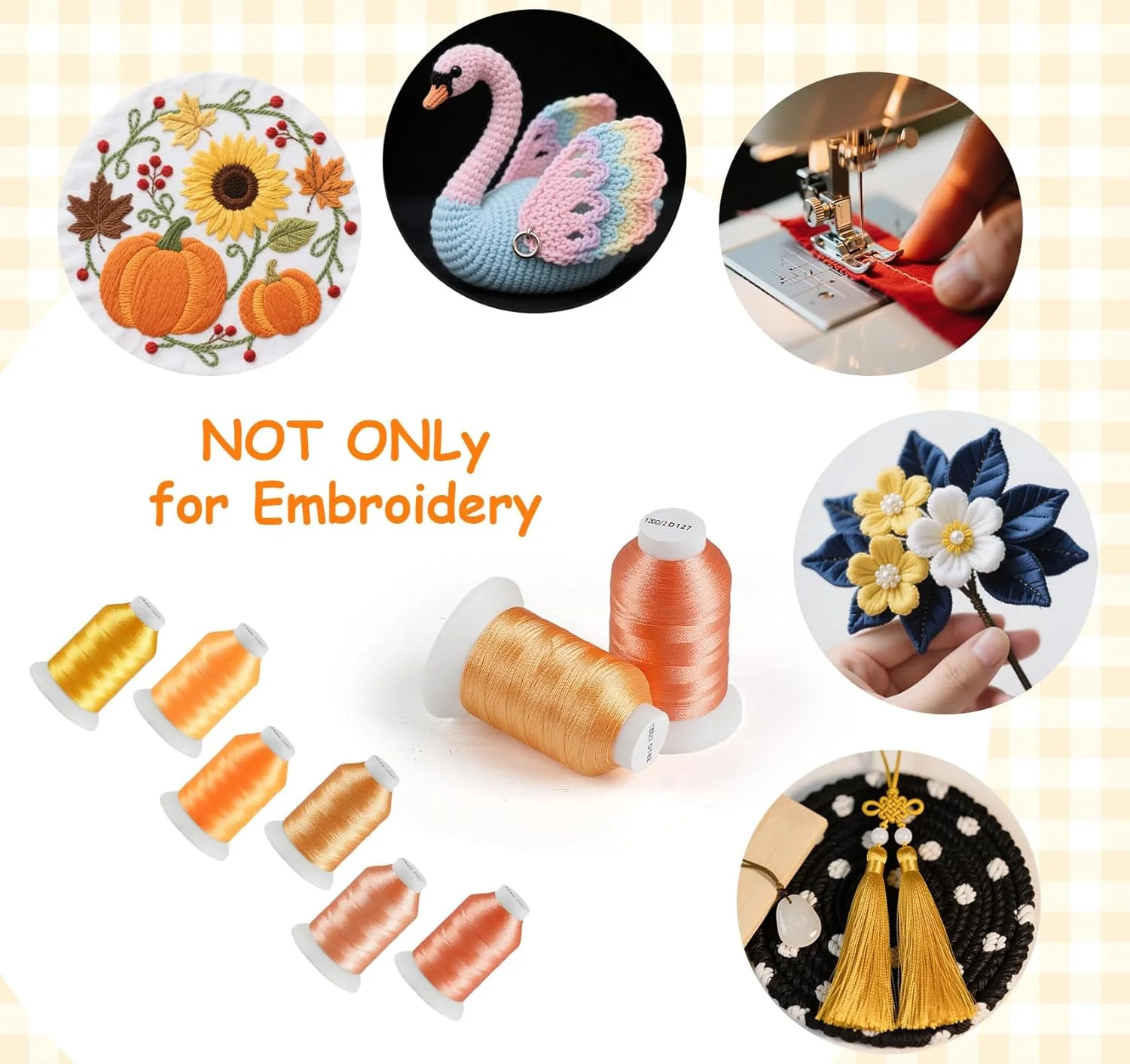 ست نخ خیاطی Lemonfilter، نخ خیاطی 6 رنگ 550 یارد در هر قرقره نخ پلی استر Hilos para Coser برای چرخ خیاطی، دست یا گلدوزی، مجموعه نخ های خیاطی برای مبتدیان (زرد) ست نخ خیاطی Lemonfilter، نخ خیاطی 6 رنگ 550 یارد در هر قرقره نخ پلی استر Hilos para Coser برای چرخ خیاطی، دست یا گلدوزی، مجموعه نخ های خیاطی برای مبتدیان (زرد)