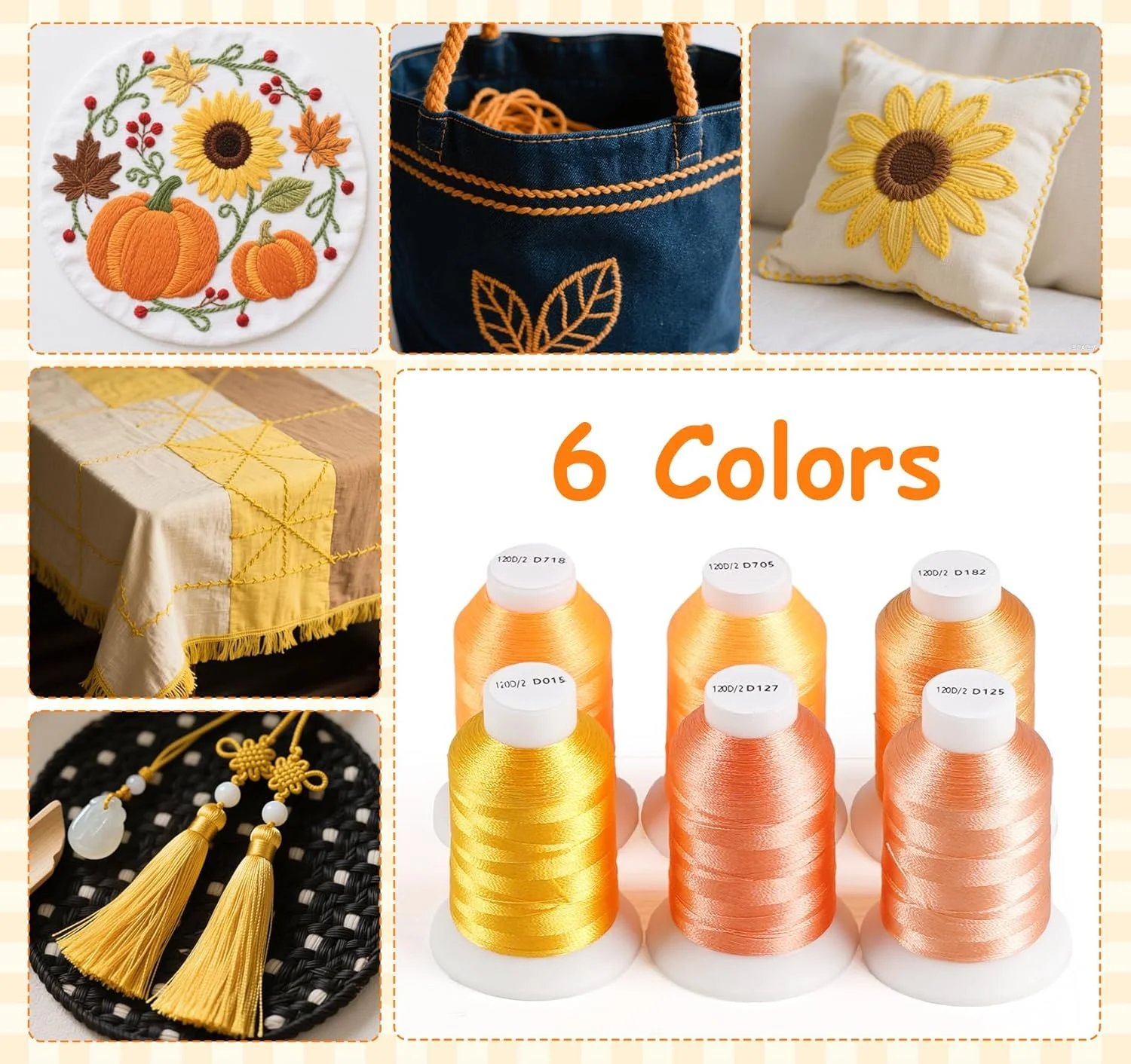 ست نخ خیاطی Lemonfilter، نخ خیاطی 6 رنگ 550 یارد در هر قرقره نخ پلی استر Hilos para Coser برای چرخ خیاطی، دست یا گلدوزی، مجموعه نخ های خیاطی برای مبتدیان (زرد) ست نخ خیاطی Lemonfilter، نخ خیاطی 6 رنگ 550 یارد در هر قرقره نخ پلی استر Hilos para Coser برای چرخ خیاطی، دست یا گلدوزی، مجموعه نخ های خیاطی برای مبتدیان (زرد)