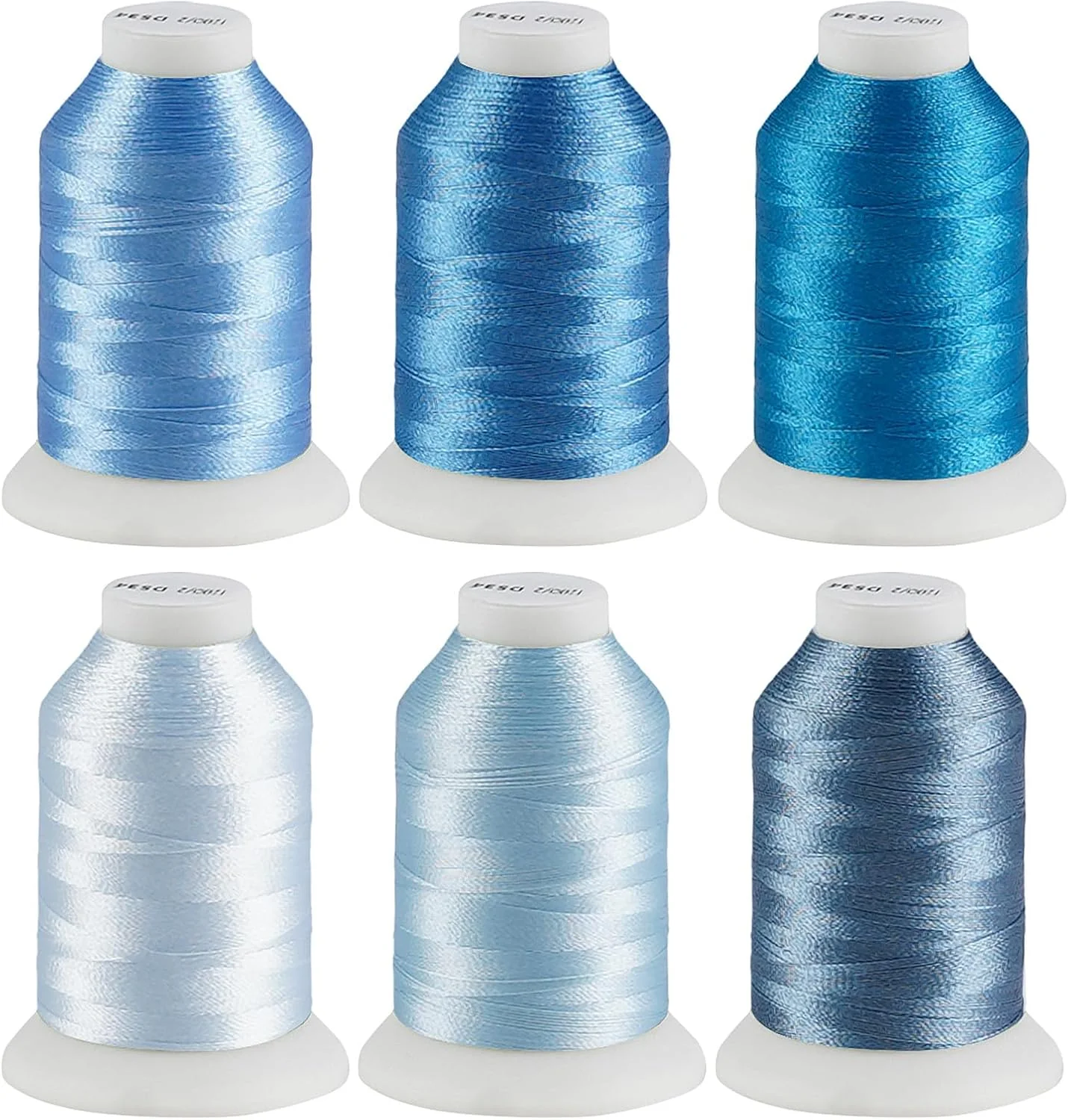 ست نخ خیاطی Lemonfilter، 6 رنگ نخ خیاطی 500 متری در هر قرقره، نخ های پلی استر Hilos para Coser برای چرخ خیاطی، کاردستی دستی، مجموعه نخ خیاطی برای مبتدیان (آبی)