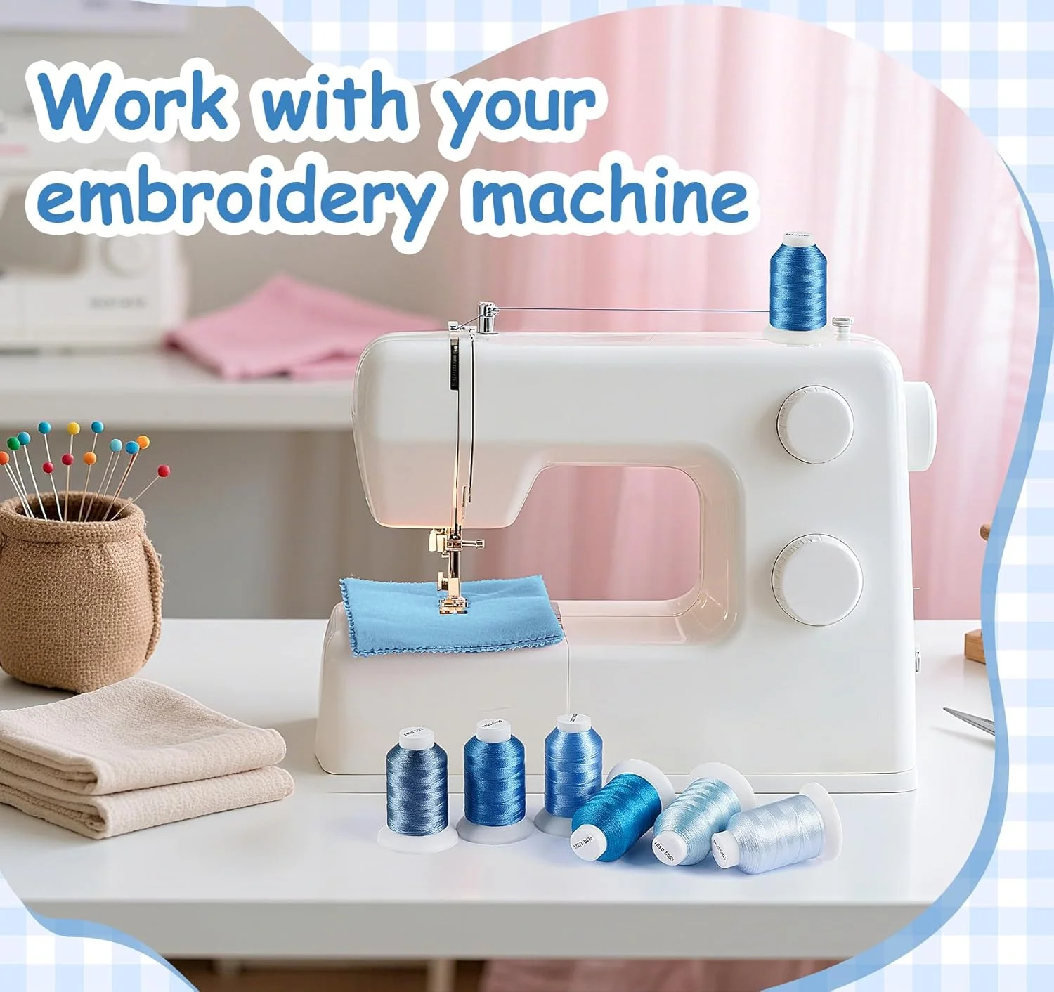 ست نخ خیاطی Lemonfilter، 6 رنگ نخ خیاطی 500 متری در هر قرقره، نخ های پلی استر Hilos para Coser برای چرخ خیاطی، کاردستی دستی، مجموعه نخ خیاطی برای مبتدیان (آبی) ست نخ خیاطی Lemonfilter، 6 رنگ نخ خیاطی 500 متری در هر قرقره، نخ های پلی استر Hilos para Coser برای چرخ خیاطی، کاردستی دستی، مجموعه نخ خیاطی برای مبتدیان (آبی)