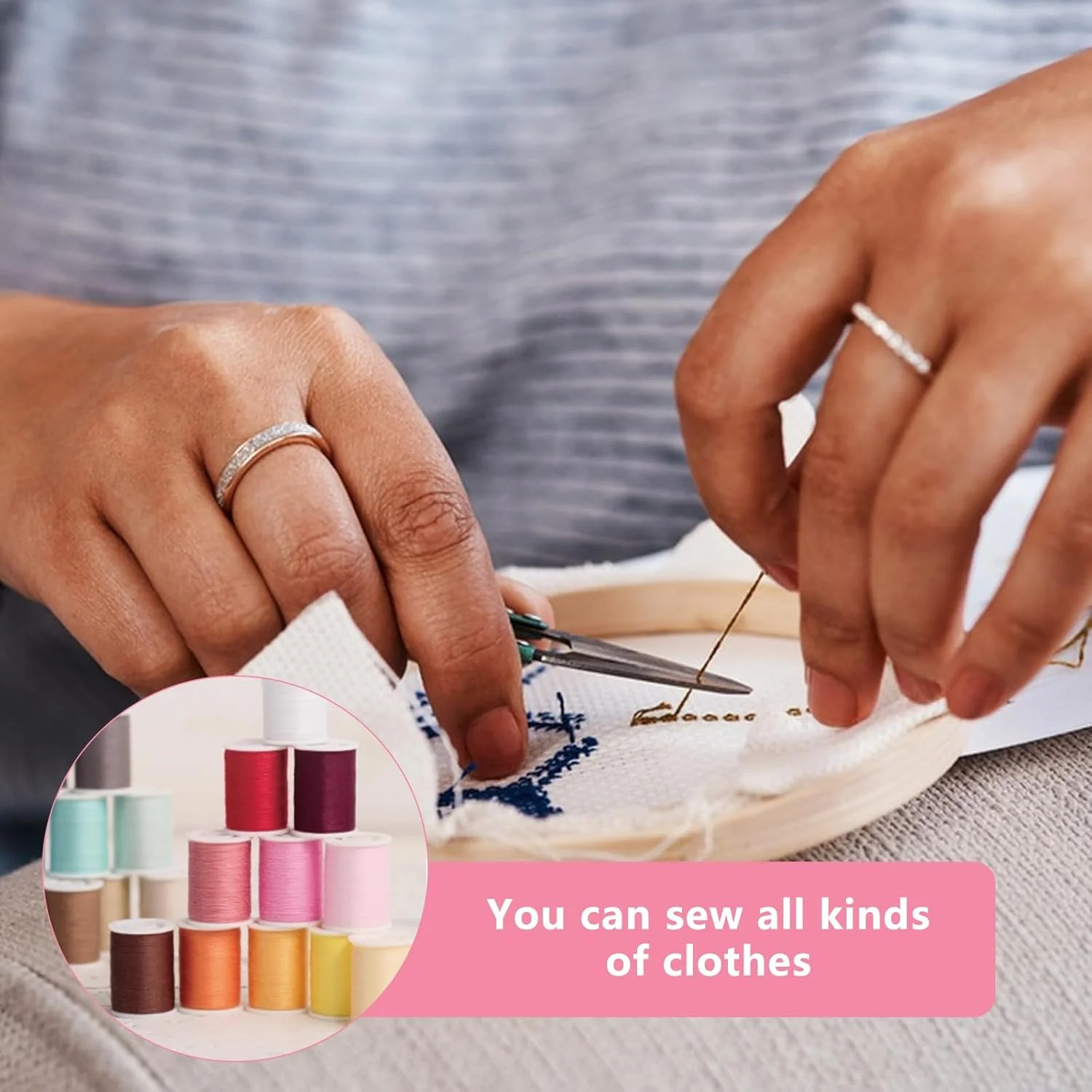 ست نخ خیاطی، 30 رنگ نخ پلی استر کاربردی مجموعه نخ خیاطی همه منظوره رنگارنگ برای نخ کشی نخ های قلاب بافی گلدوزی (46 متر / 50 یارد در هر رول)، با 1 نخ کش ست نخ خیاطی، 30 رنگ نخ پلی استر کاربردی مجموعه نخ خیاطی همه منظوره رنگارنگ برای نخ کشی نخ های قلاب بافی گلدوزی (46 متر / 50 یارد در هر رول)، با 1 نخ کش