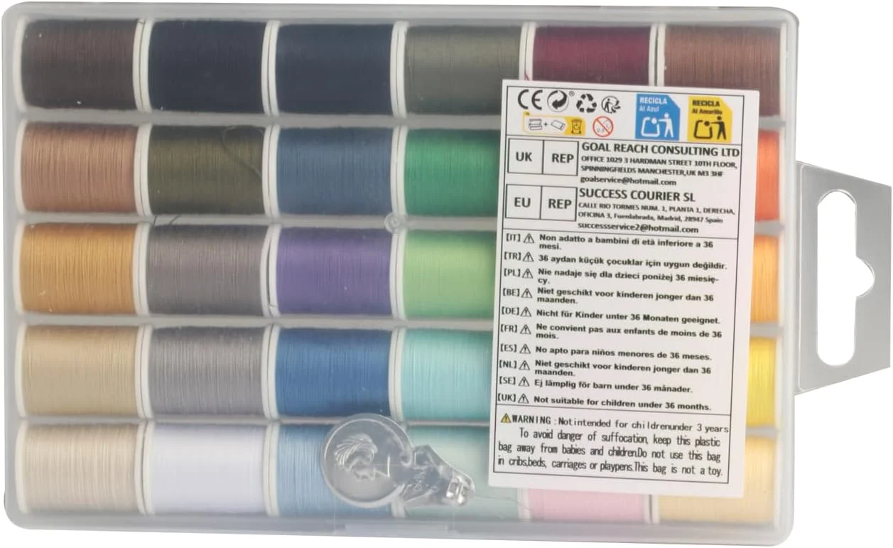 ست نخ خیاطی، 30 رنگ نخ پلی استر کاربردی مجموعه نخ خیاطی همه منظوره رنگارنگ برای نخ کشی نخ های قلاب بافی گلدوزی (46 متر / 50 یارد در هر رول)، با 1 نخ کش ست نخ خیاطی، 30 رنگ نخ پلی استر کاربردی مجموعه نخ خیاطی همه منظوره رنگارنگ برای نخ کشی نخ های قلاب بافی گلدوزی (46 متر / 50 یارد در هر رول)، با 1 نخ کش