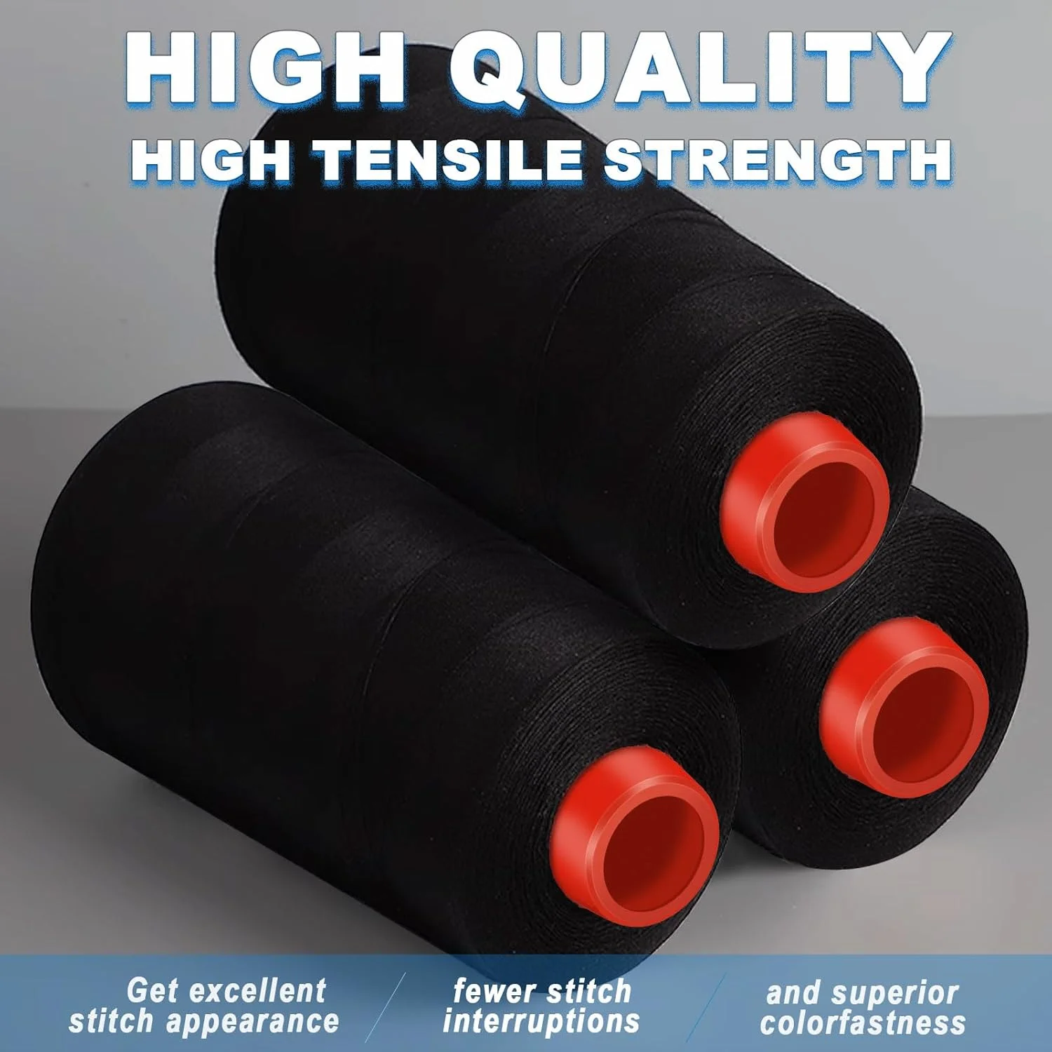 نخ خیاطی مشکی AOFITOA، بسته 4 عددی نخ سردوز، نخ مخروطی 40S/2 - 24000 یاردی مشکی چند منظوره برای خیاطی، لحاف دوزی، ماشین های سردوز، اورلاک، تکه دوزی، مرودوزی و گلدوزی دستی. نخ خیاطی مشکی AOFITOA، بسته 4 عددی نخ سردوز، نخ مخروطی 40S/2 - 24000 یاردی مشکی چند منظوره برای خیاطی، لحاف دوزی، ماشین های سردوز، اورلاک، تکه دوزی، مرودوزی و گلدوزی دستی.