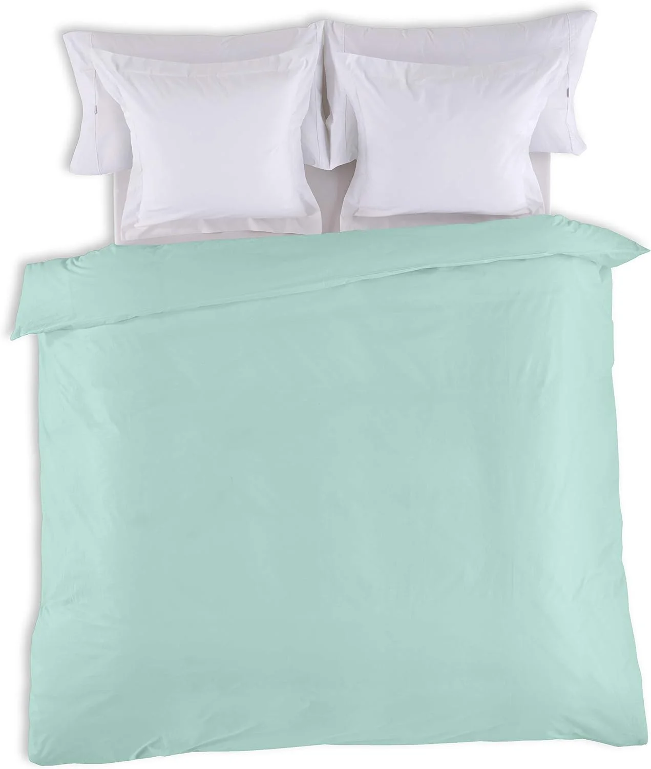 روکش لحاف یک نفره لیزا رنگ آبی فیروزه ای (1 تکه) - 50% پنبه / 50% پلی استر - 144 نخ - وزن: 115 گرم