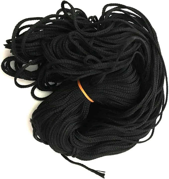 نخ مذهبی LUXCKY برای گردنبند/آویز - راکشا سوترا نظر دهاگا نخ ابریشمی محافظ چشم بد (مشکی) (مشکی 4)