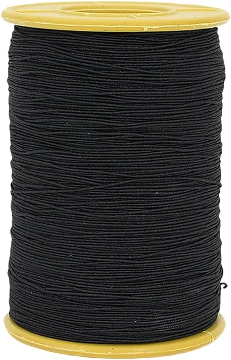 نخ خیاطی کشی GSHLLO 400m 0.45mm، نخ نازک و کشسان خیاطی، نخ کشی خیاطی، نخ الاستیک خیاطی نایلونی برای ساخت جواهرات و لباس، مشکی