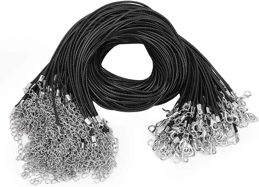 سریسورا 100 عدد قفل خرچنگی بند موم دار نخ موم زده بند چرمی گردنبند لوازم جانبی جواهرات DIY