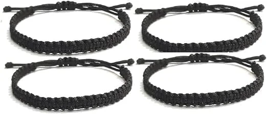 نخ کالا دھاگا راکشا سوترا نظر دھاگا محافظت از چشم بد نخ ابریشمی مذهبی (مشکی) (بسته 4 عددی) توسط S,S Store