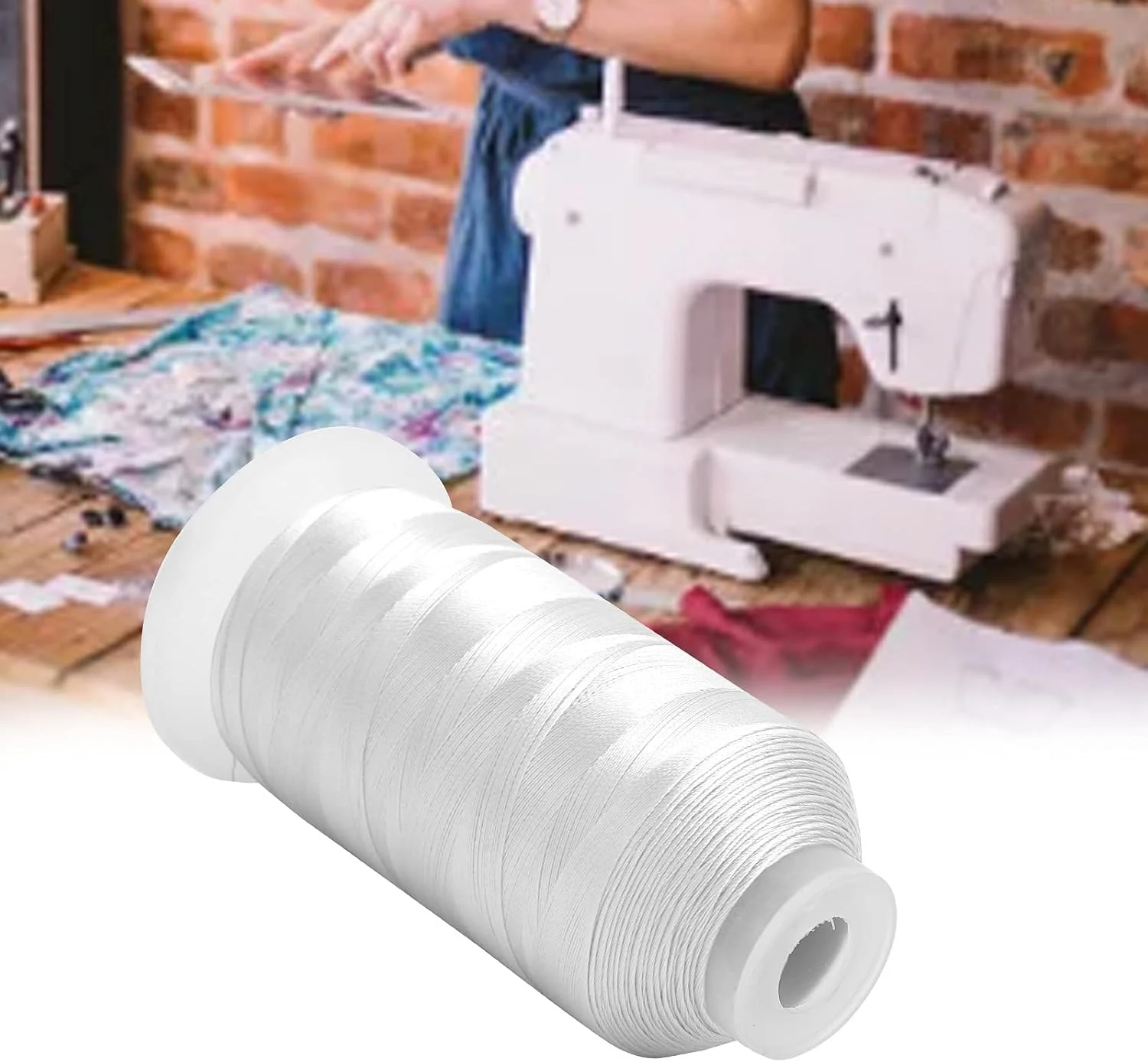نخ خیاطی Depisuta، نخ گلدوزی پایدار و کاربردی برای گلدوزی ماشینی، استفاده حرفه ای، مبتدیان، مصارف عمومی و خیاطی دستی (سفید)