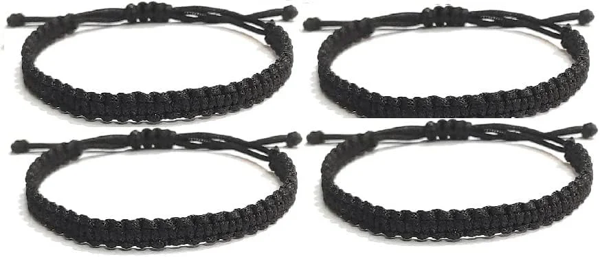 کالا دھاگا راکشا سوترا نظر دھاگا نخ ابریشم مذهبی محافظ چشم بد (مشکی) (بسته 4 عددی)