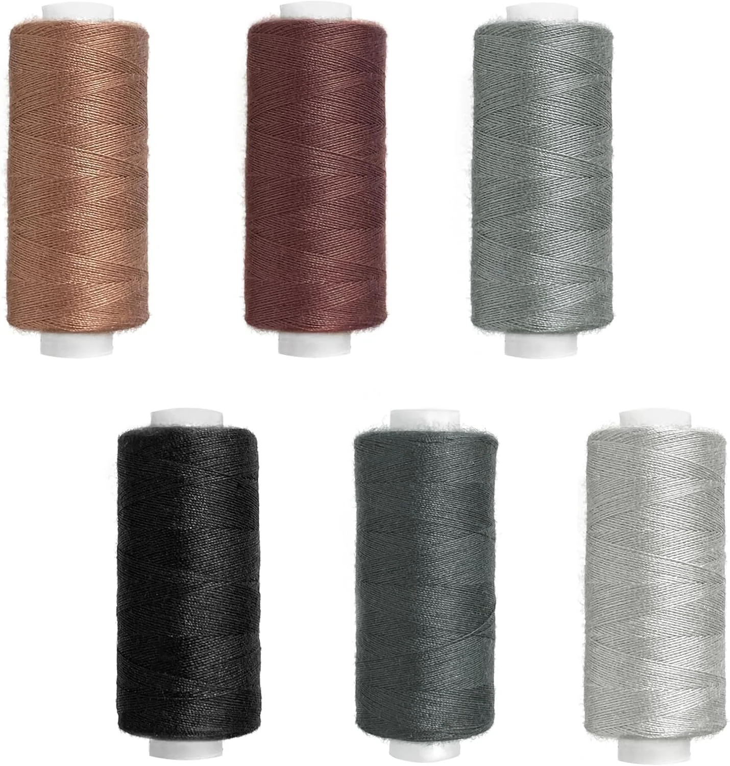 ست نخ خیاطی 6 رنگ Desenda، نخ لحاف دوزی پلی استر قوی 393 یارد در هر قرقره برای خیاطی دستی DIY (سری مشکی)
