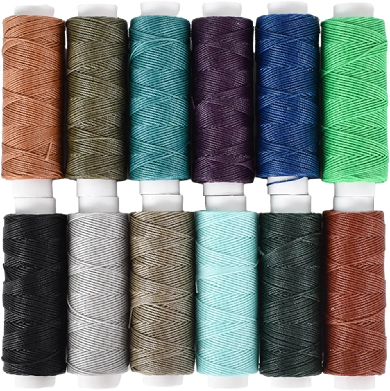 نخ موم زده خیاطی DEARBAG در 12 رنگ، نخ دوخت 40 متری 0.45 میلی متری چرم، نخ موم زده چرم، نخ موم زده چرم، طناب برای صنایع دستی چرمی، خیاطی DIY