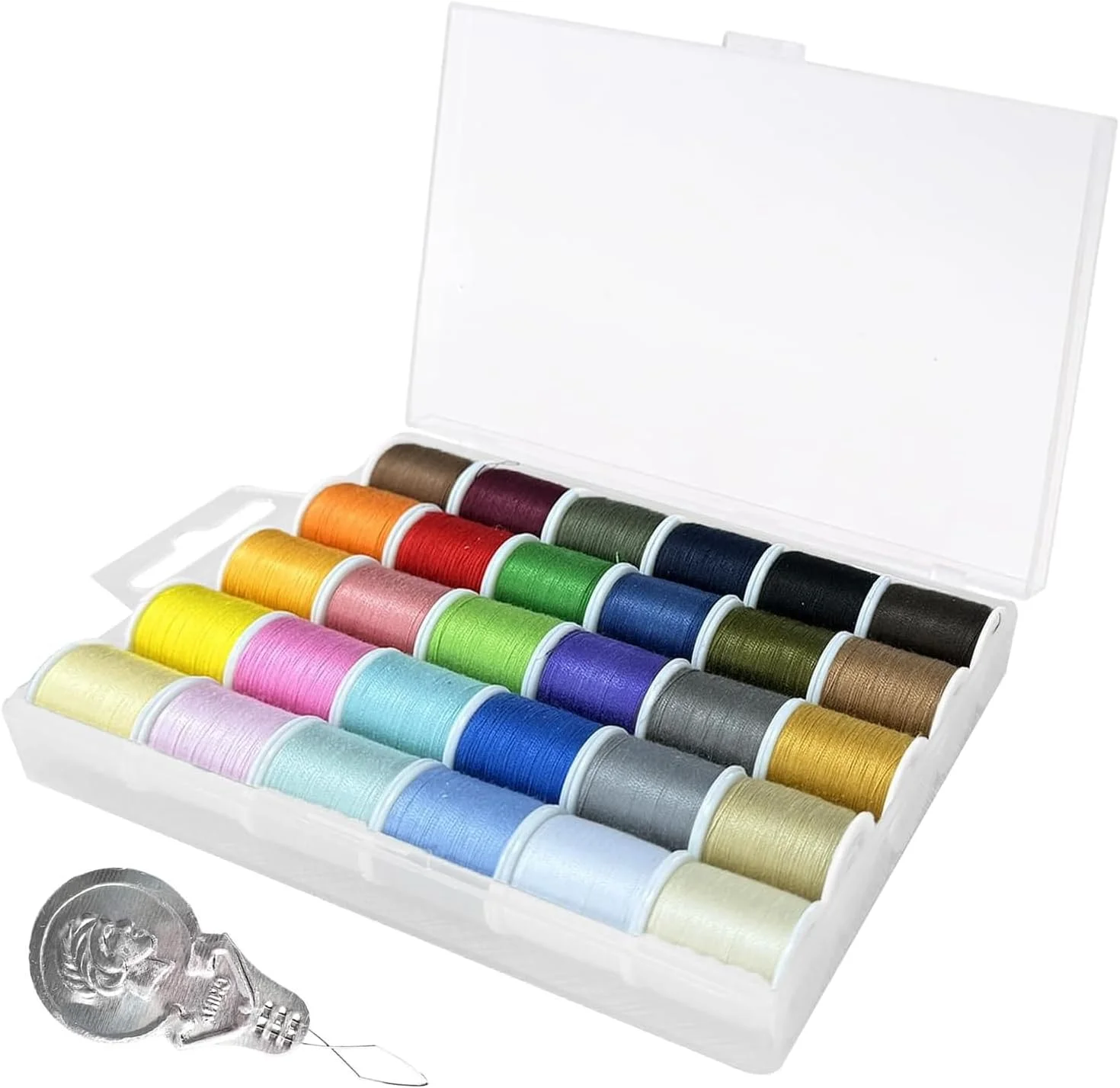 نخ خیاطی پلی استر 30 رنگ DAJING، 45 متر در هر قرقره | بادوام، رنگارنگ و آسان برای استفاده