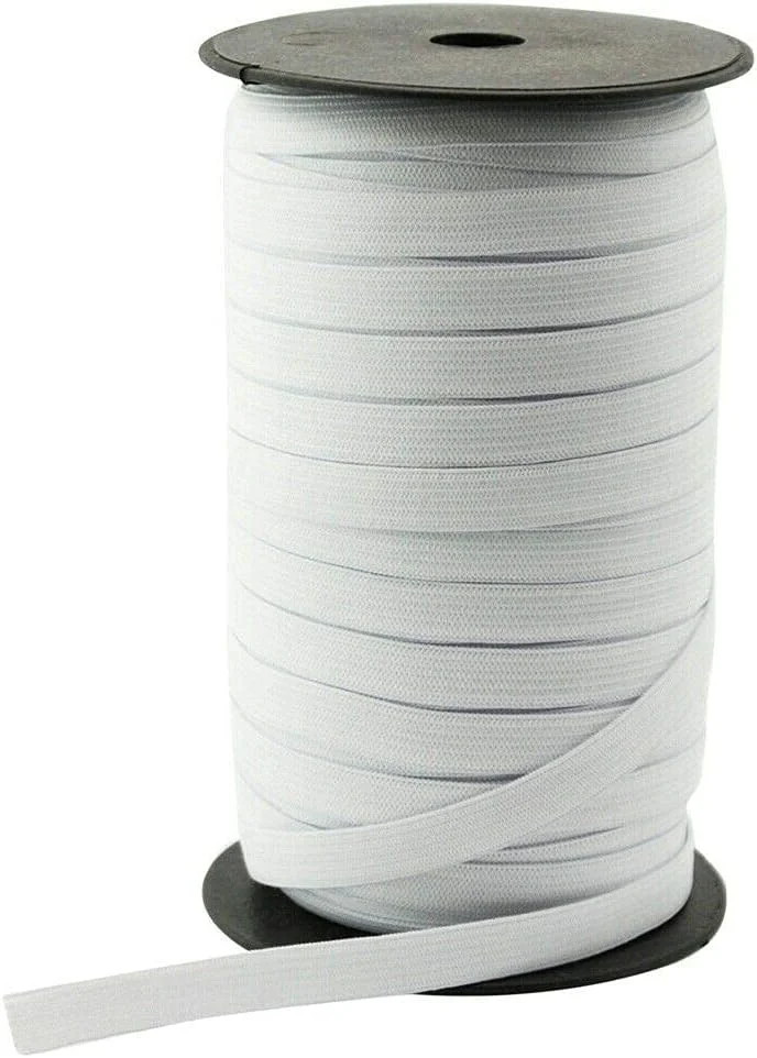 کش بافت Cutex عرض 1/8 اینچ X 100 یارد مشکی/سفید برای کمر (سفید)