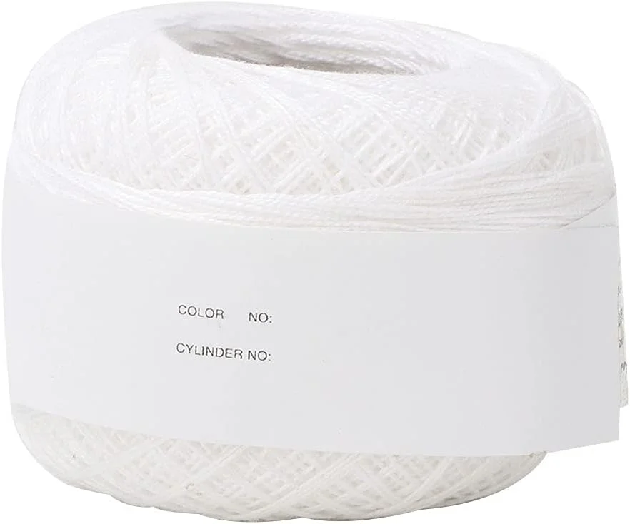 نخ ابریشم تابستانی دستبافت نخی توری، 6602 سفید شیری، نخ پنبه ای بادوام با استحکام بالا، نخ مخروطی سردوز اورلاک، نخ بافته شده برای گلدوزی دستی یا چرخ خیاطی (6602 سفید شیری)