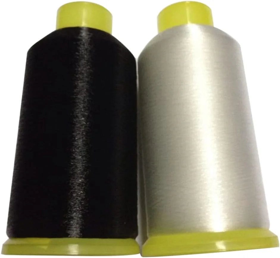 بسته 2 عددی نخ خیاطی Csafyrt، نخ نامرئی تک رشته ای 0.1 میلی متری برای لحاف دوزی (سفید + مشکی)