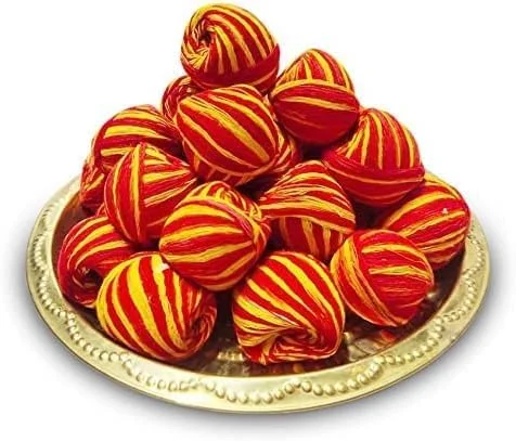 نخ کالاوا مولی راکشا سوترا پوجا کالاوا مولی مقدس پنبه ای شudh Dhaga منطقه خلاقانه (بسته 5 عددی) نخ کالاوا مولی راکشا سوترا پوجا کالاوا مولی مقدس پنبه ای شudh Dhaga منطقه خلاقانه (بسته 5 عددی)