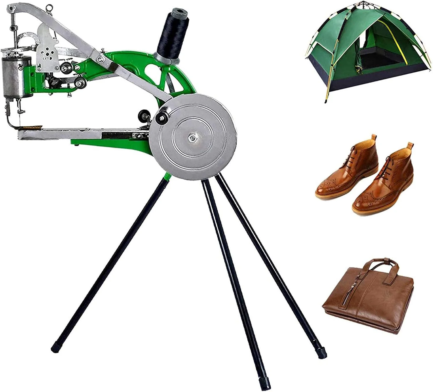 دستگاه چرخ خیاطی دستی چرم CQRMT، دستگاه تعمیر کفش دستی تعمیرکار کفش، دستگاه دوخت نخ نایلونی پنبه ای دوگانه، دستگاه دوخت سنگین