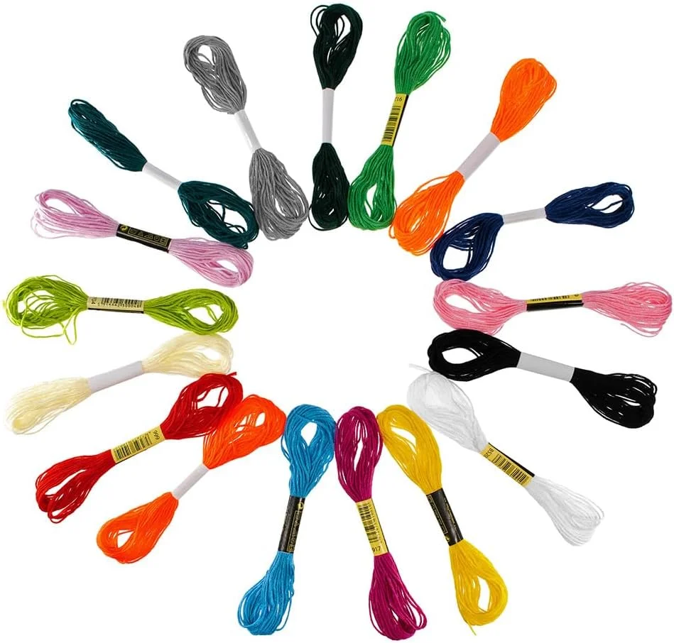 نخ گلدوزی Craft County، رنگ های متنوع - 100% پنبه - بسته 5 عددی - بسته 7 متری نخ گلدوزی Craft County، رنگ های متنوع - 100% پنبه - بسته 5 عددی - بسته 7 متری