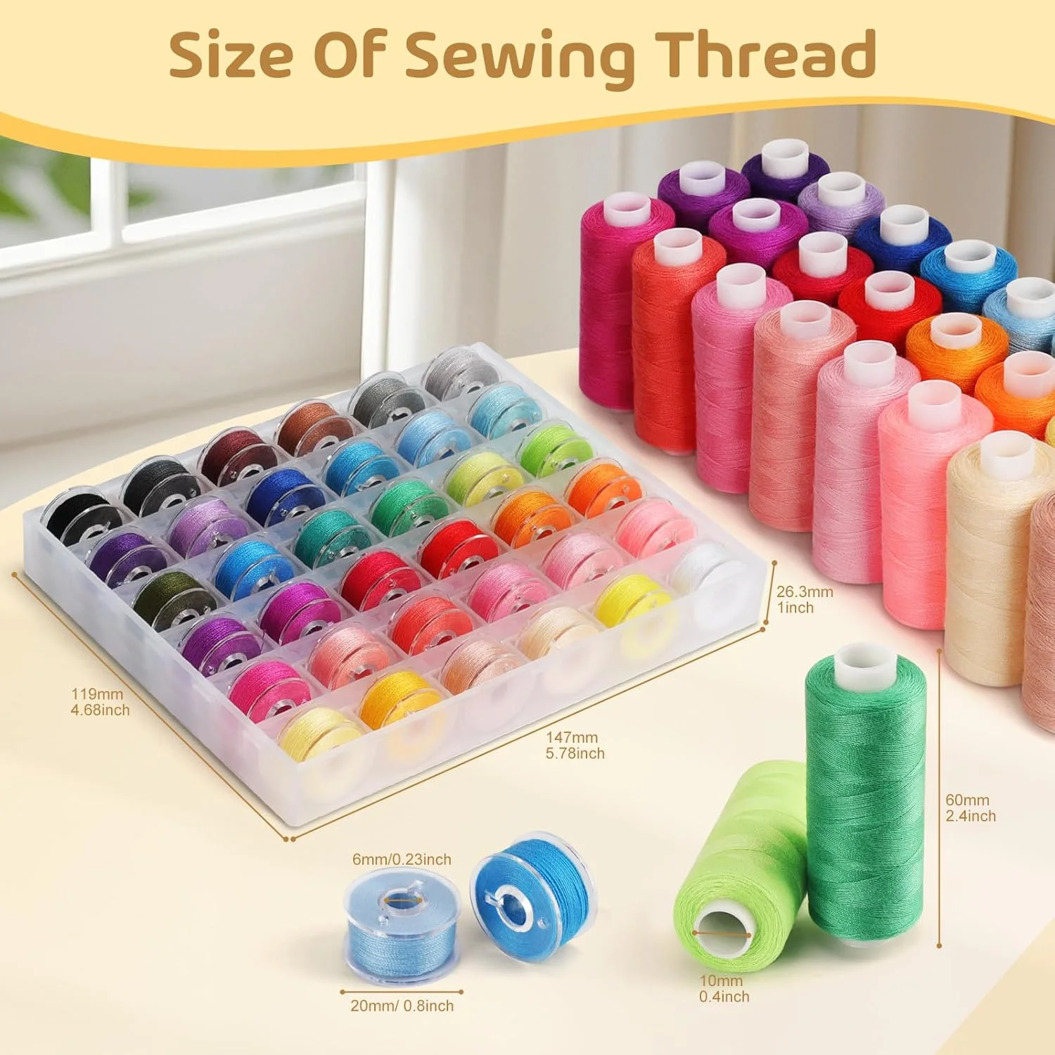 ست نخ خیاطی 72 تکه Coquimbo، 36 رنگ، نخ خیاطی 400 یاردی برای چرخ خیاطی با 36 قرقره همرنگ، نخ سردوز برای چرخ خیاطی سردوز، نخ چرخ خیاطی، ایده آل برای ست نخ خیاطی 72 تکه Coquimbo، 36 رنگ، نخ خیاطی 400 یاردی برای چرخ خیاطی با 36 قرقره همرنگ، نخ سردوز برای چرخ خیاطی سردوز، نخ چرخ خیاطی، ایده آل برای