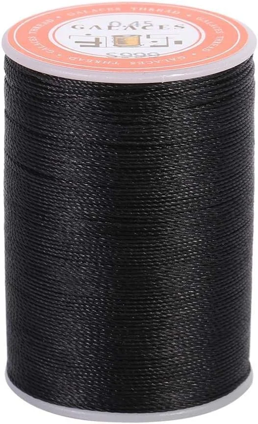 نخ موم زده چرمی 160 متری 6 رنگ برای دوخت چرم، مناسب برای کارهای دستی DIY، ضخامت 0.46 میلی متر