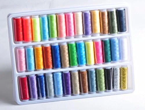 ست 39 عددی قرقره نخ رنگی، مناسب برای انواع دوخت، 100% نخ پنبه خالص، برند Move&Moving