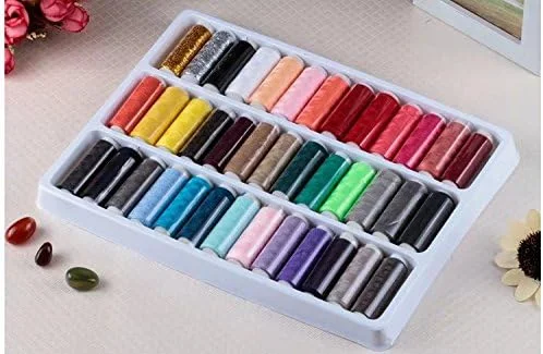 ست 39 عددی قرقره نخ رنگی، مناسب برای انواع دوخت، 100% نخ پنبه خالص، برند Move&Moving