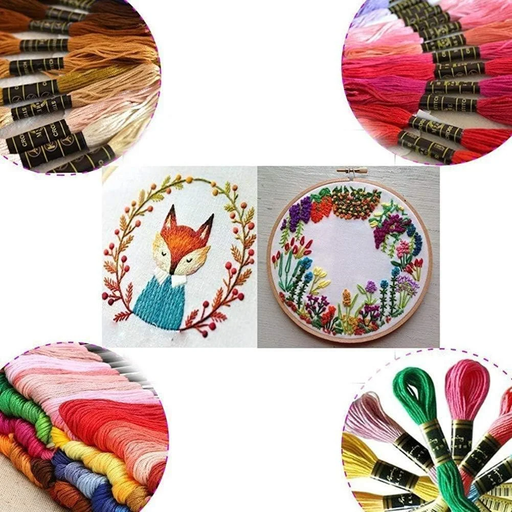 50 عدد کلاف نخ گلدوزی پلی استر پنبه ای چند رنگ برای دوخت ضربدری