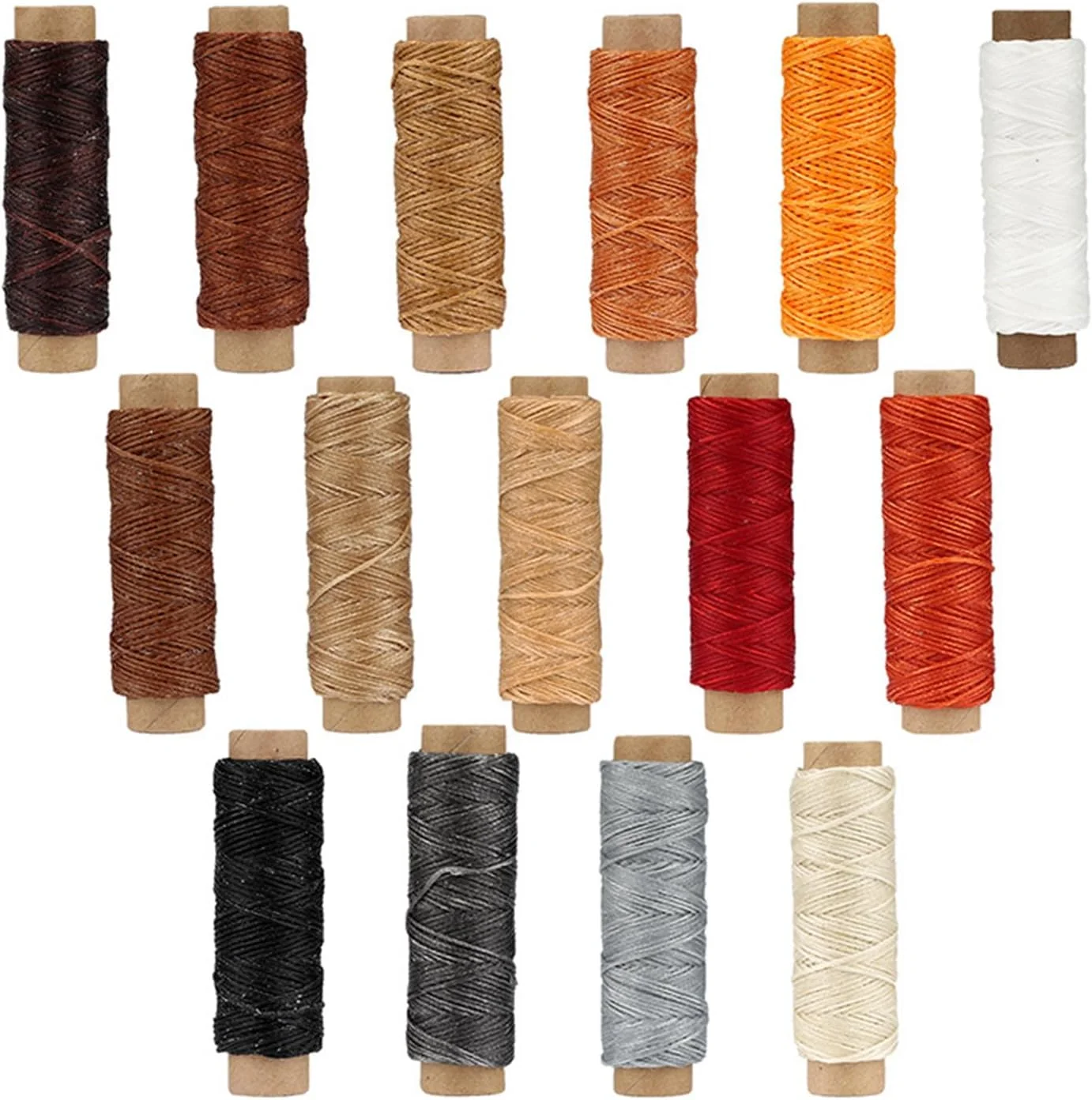 نخ موم زده 15 رنگ نخ دوخت چرم نخ بخیه نخ دوخت دستی برای ساخت جواهرات دوخت چرم