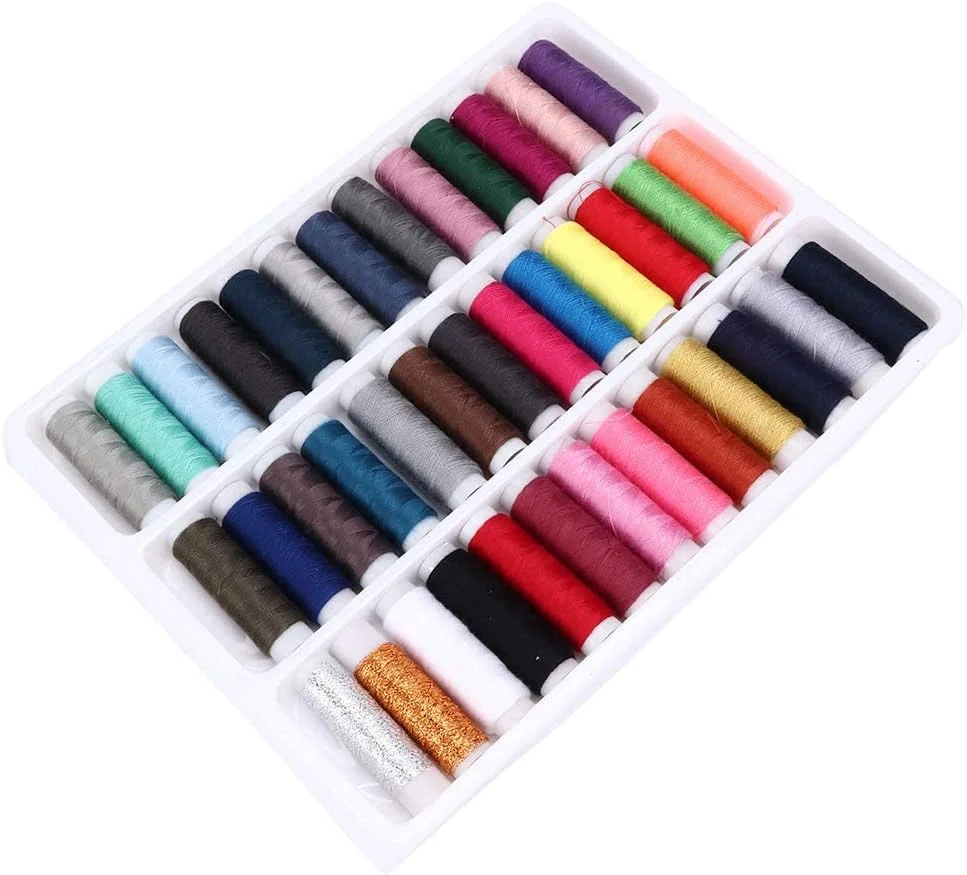 ست نخ خیاطی پلی استر رنگارنگ 39 عددی 39 رنگ لوازم جانبی خیاطی برای خانه