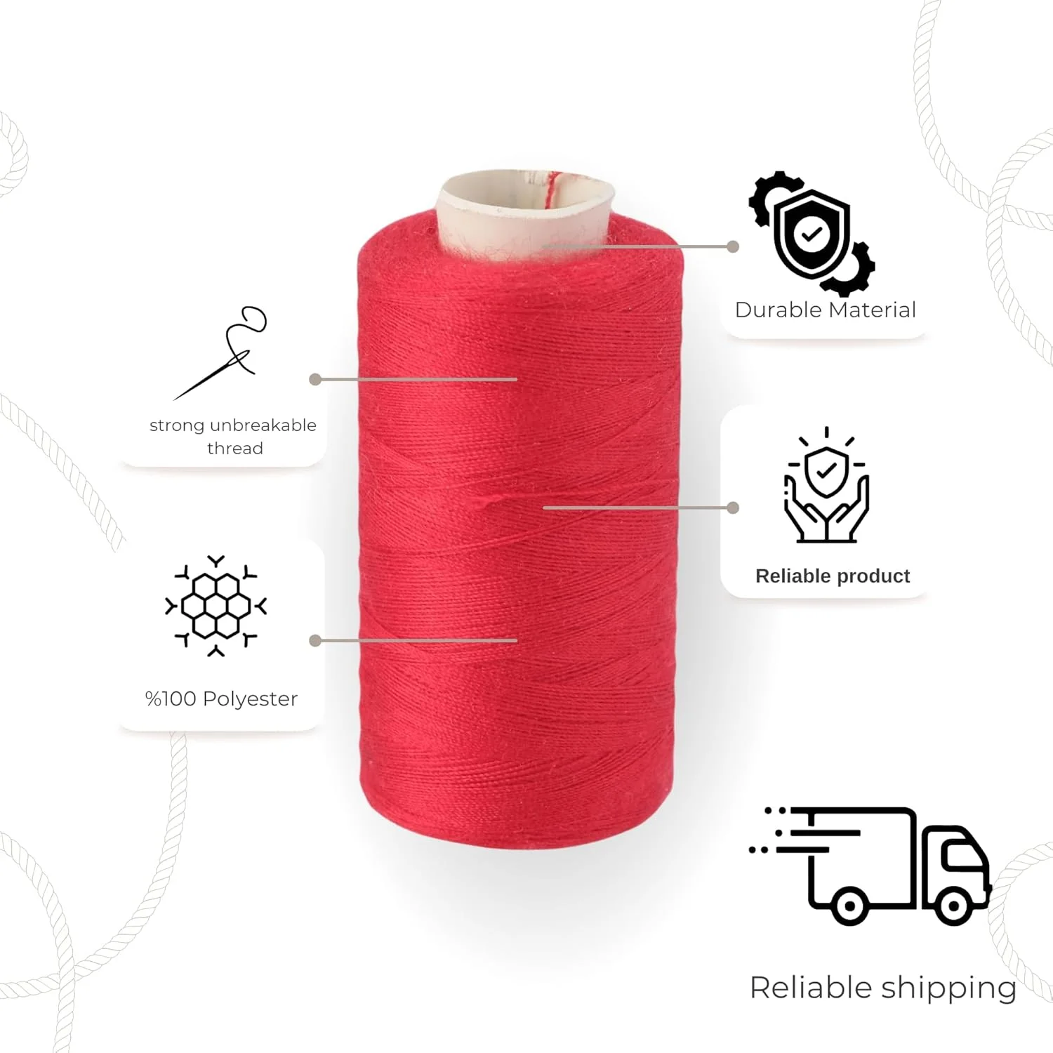 نخ سردوز خیاطی 10 رنگ - 10 عدد نخ مخروطی 500 یاردی در هر قرقره | گیره های خیاطی، لوازم لحاف دوزی، چرخ خیاطی برای مبتدیان و نخ های چرخ خیاطی سنگین | نخ توری، نخ روبان