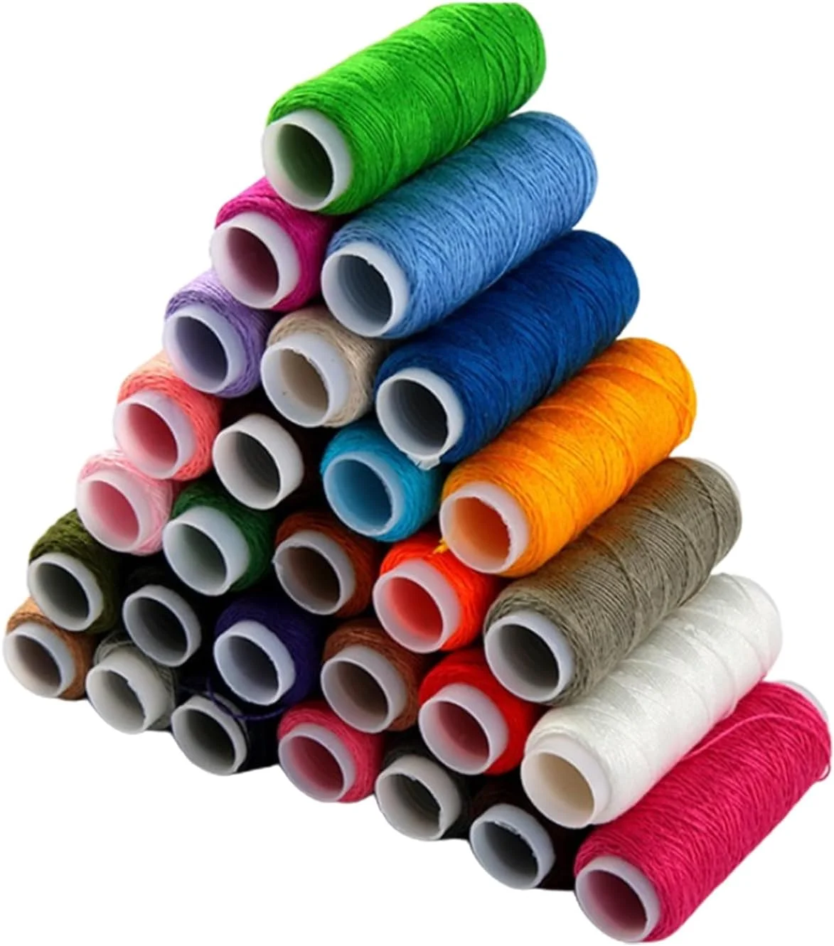 ست نخ موم زده 28 رنگ، نخ های دستی رنگارنگ، نخ دوخت دستی خانگی برای قرقره های نخ چرخ خیاطی دستی